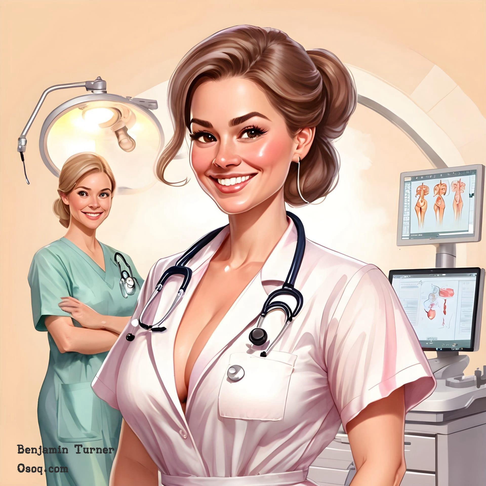 Female doctor caricature 19