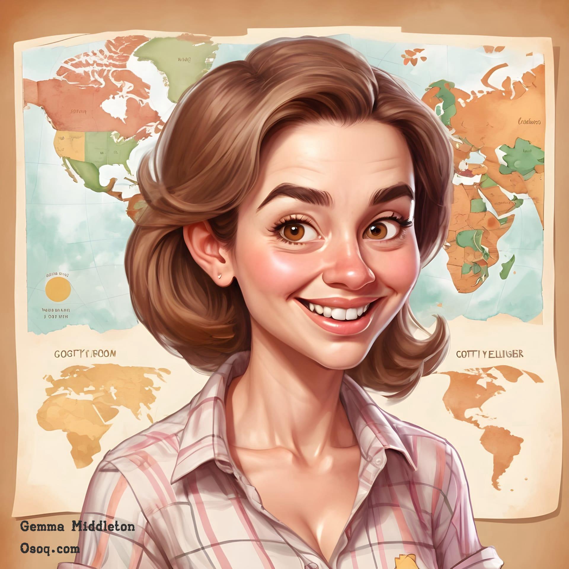 Female teacher caricature 01