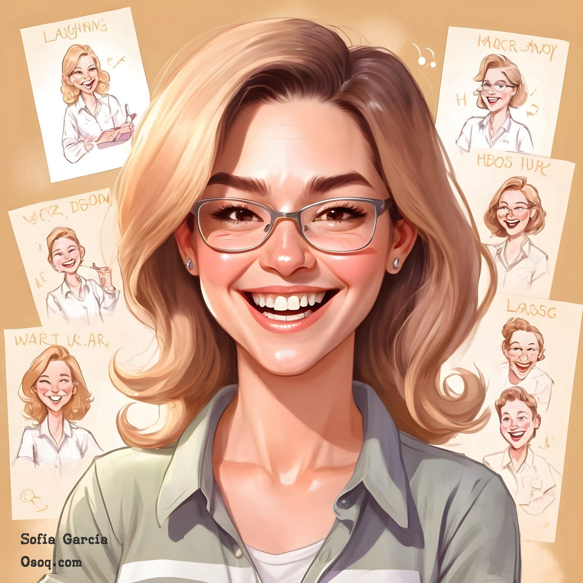 Female teacher caricature 12