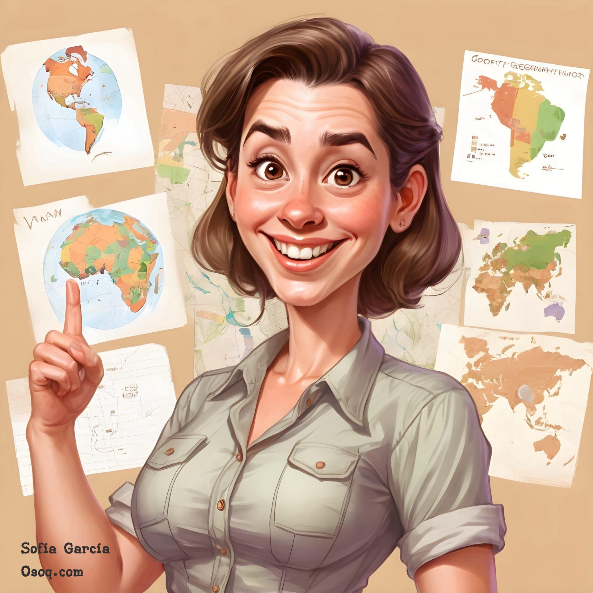 Female teacher caricature 13