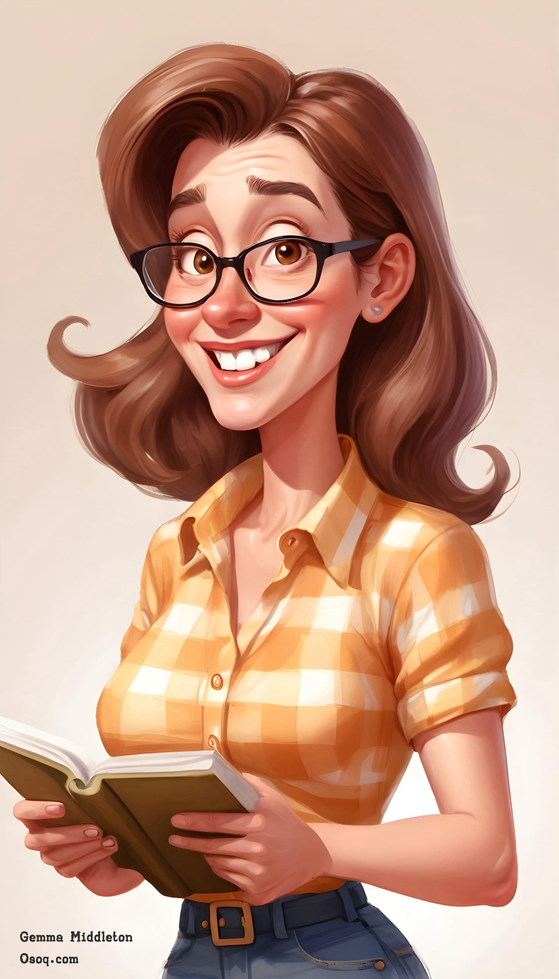 Female teacher caricature 16