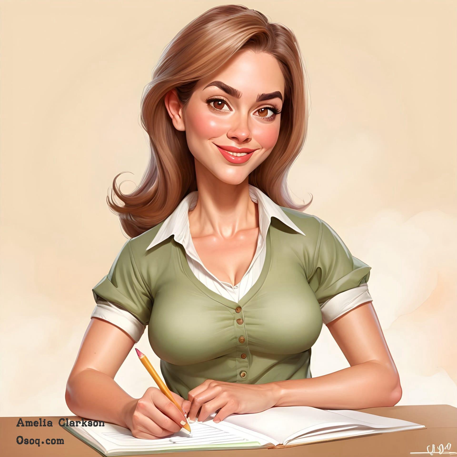 Female teacher caricature 18