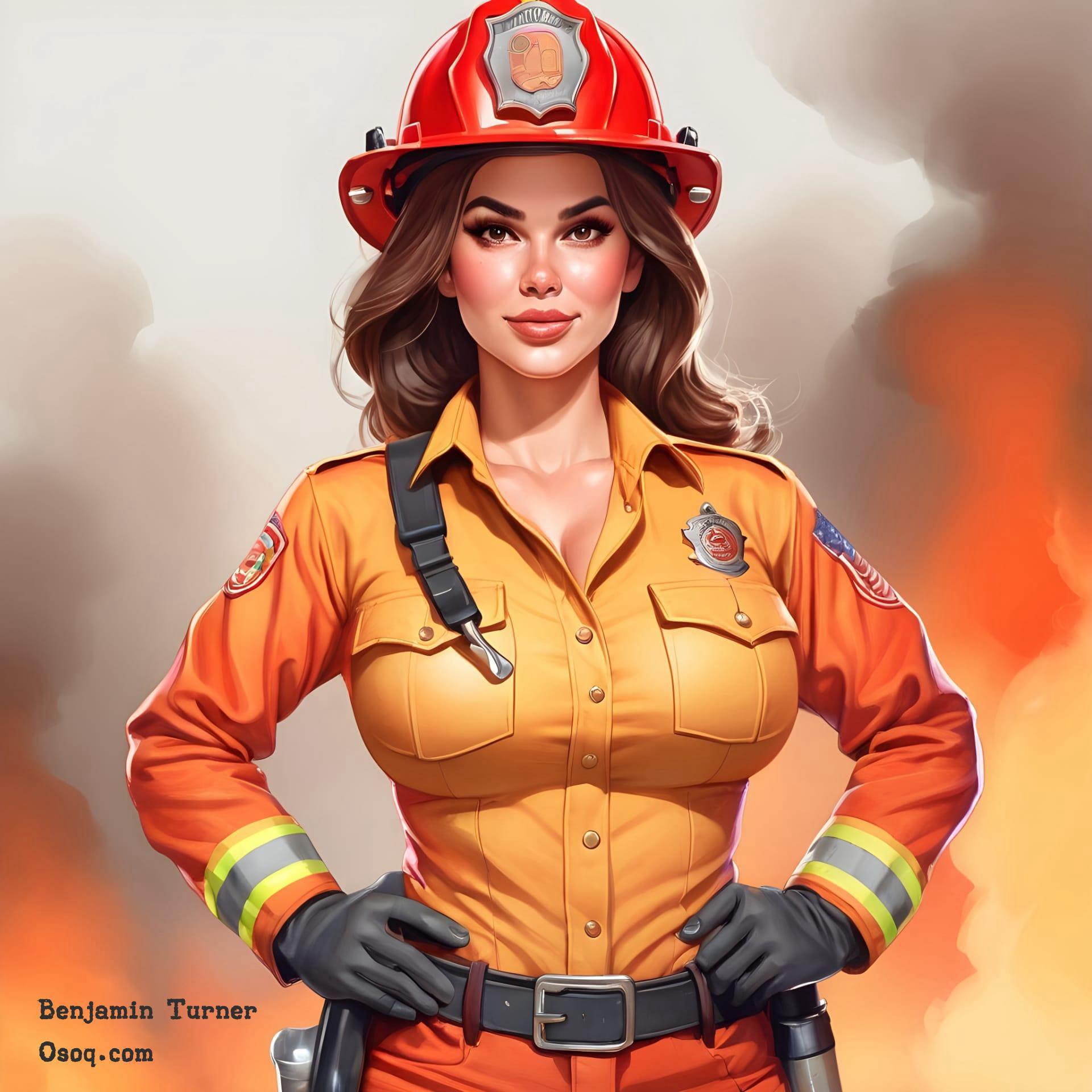 Firefighter caricature 09