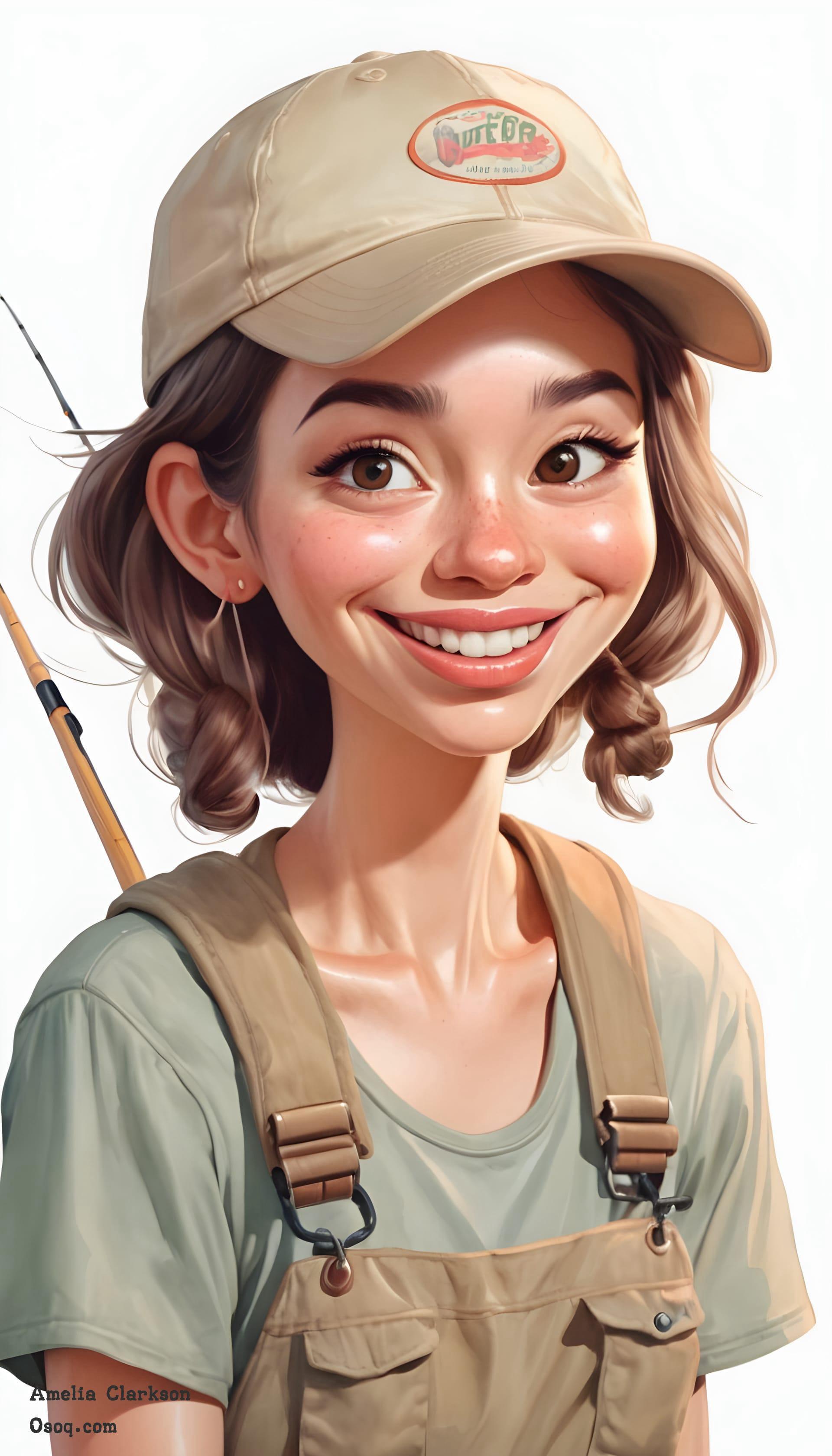 Fishing caricature 03