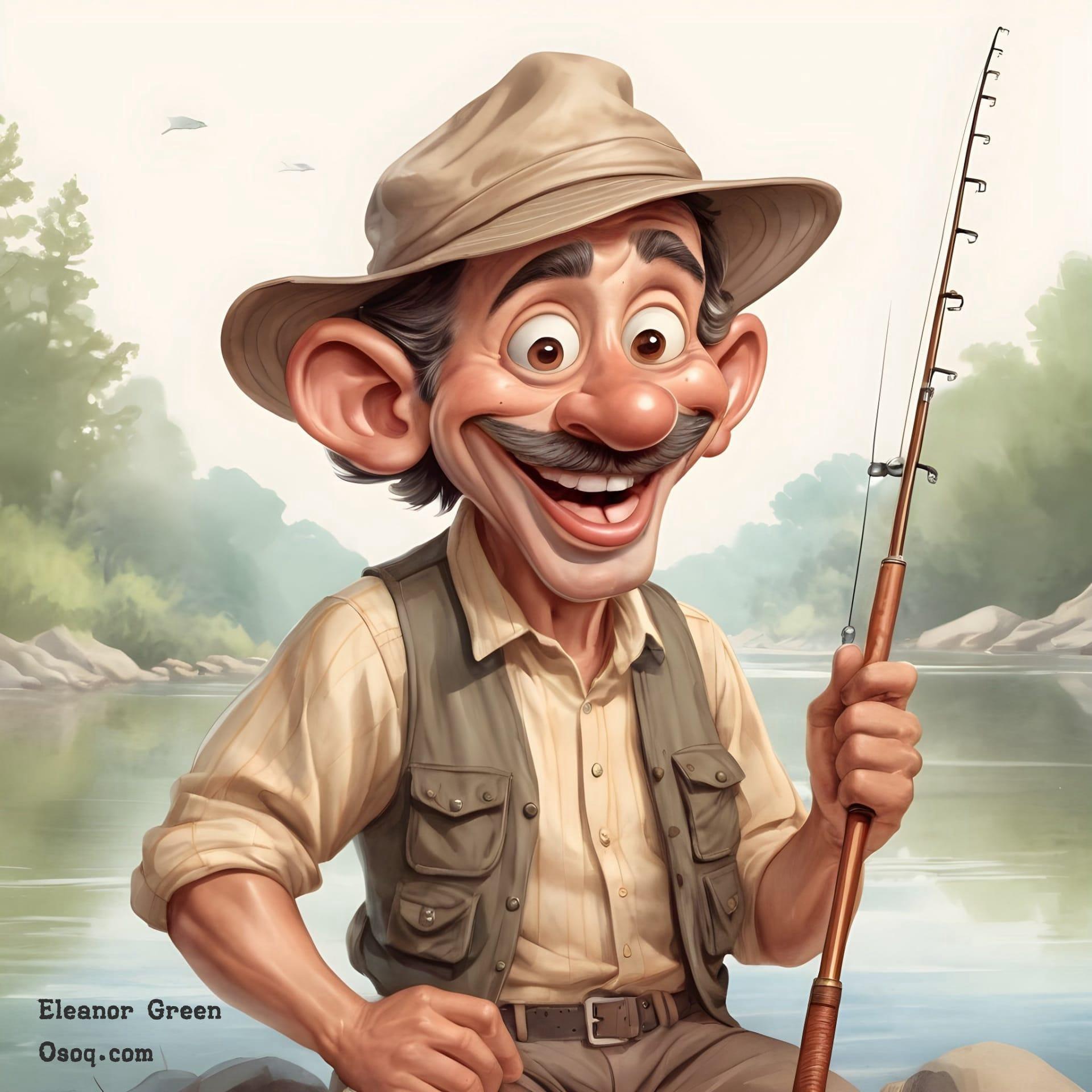 Fishing caricature 05