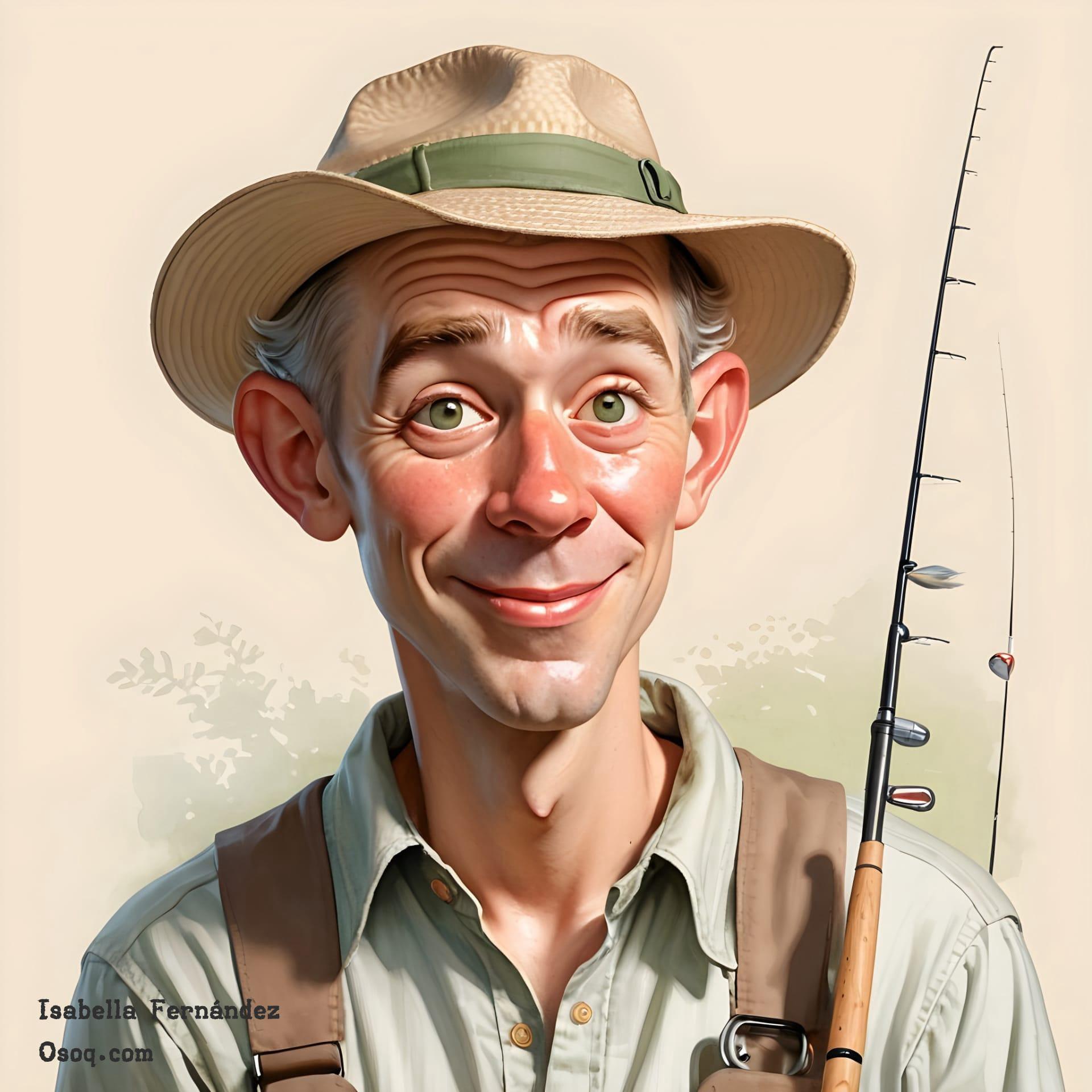 Fishing caricature 07