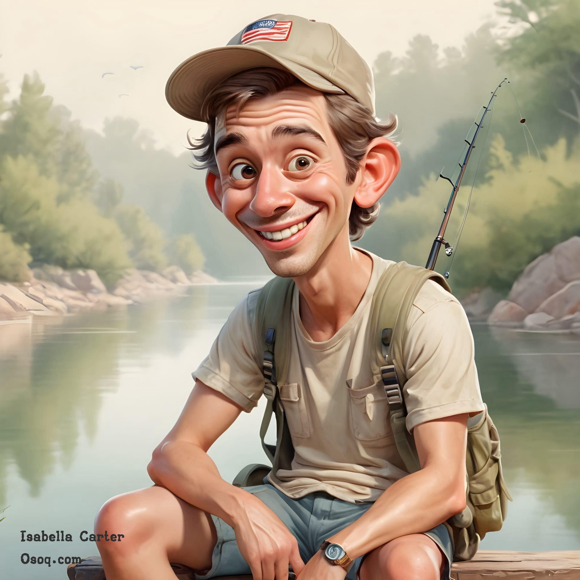 Fishing caricature 08