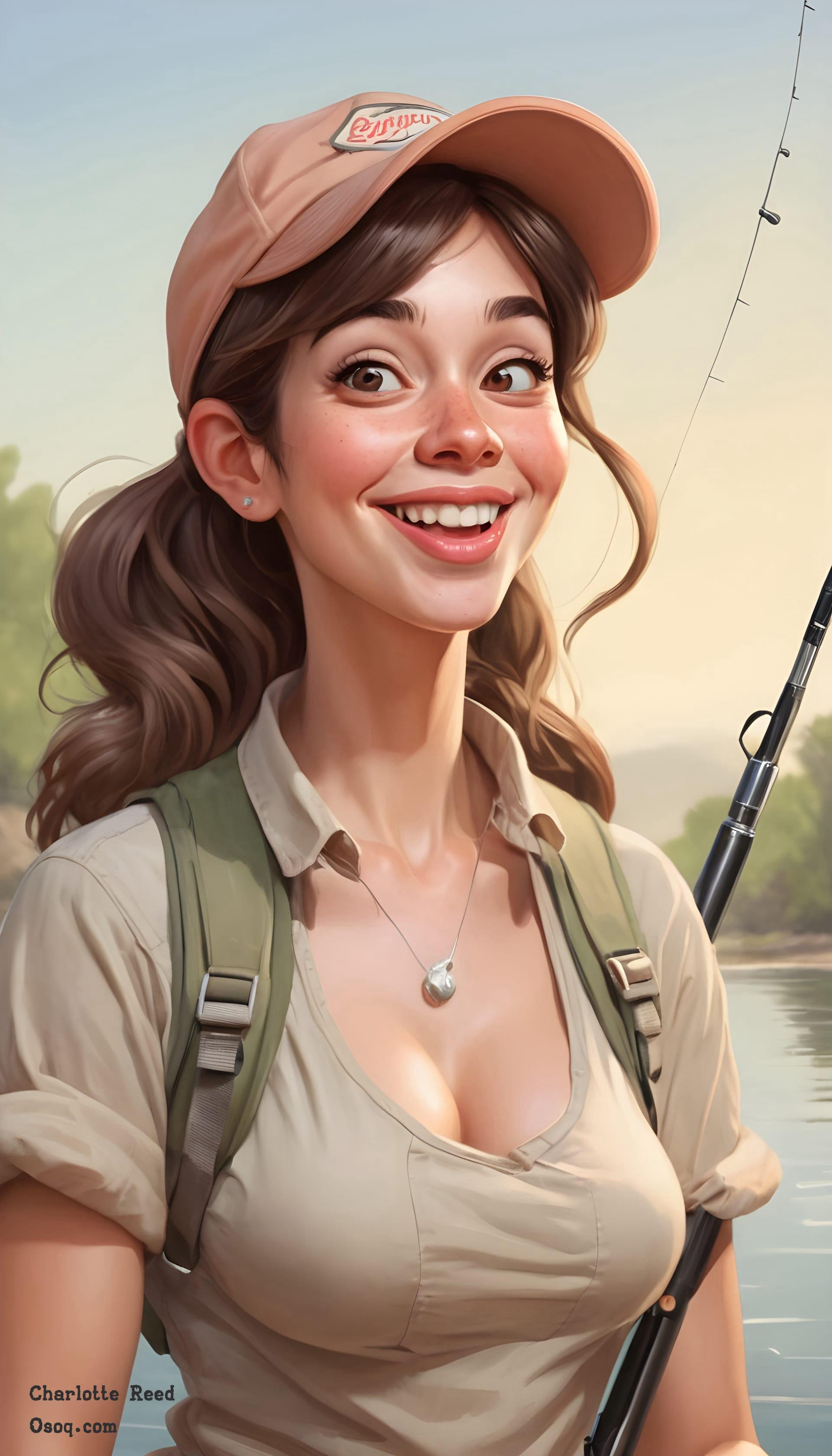 Fishing caricature 09