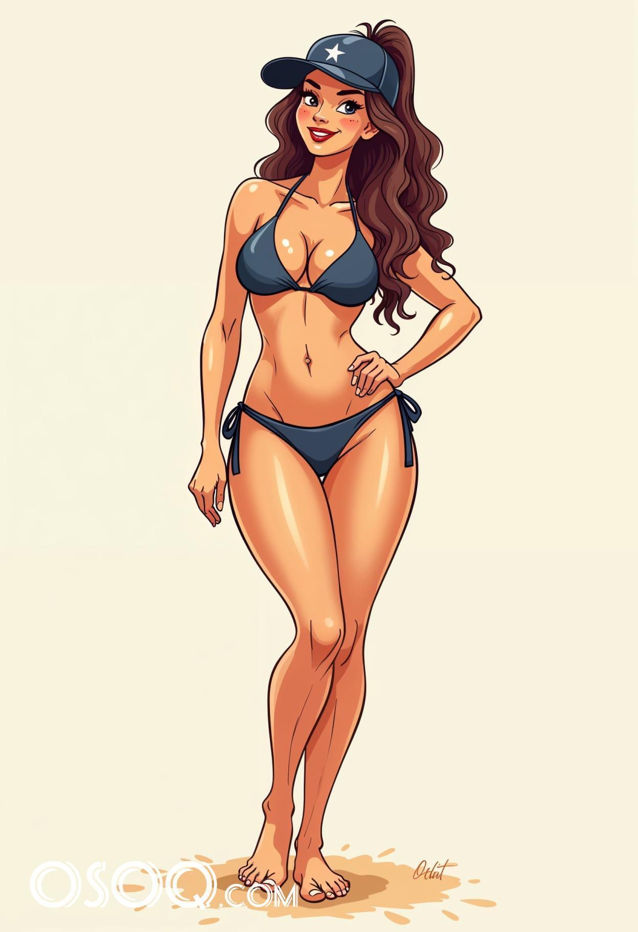 Free art sports girl cartoon caricature drawing 02