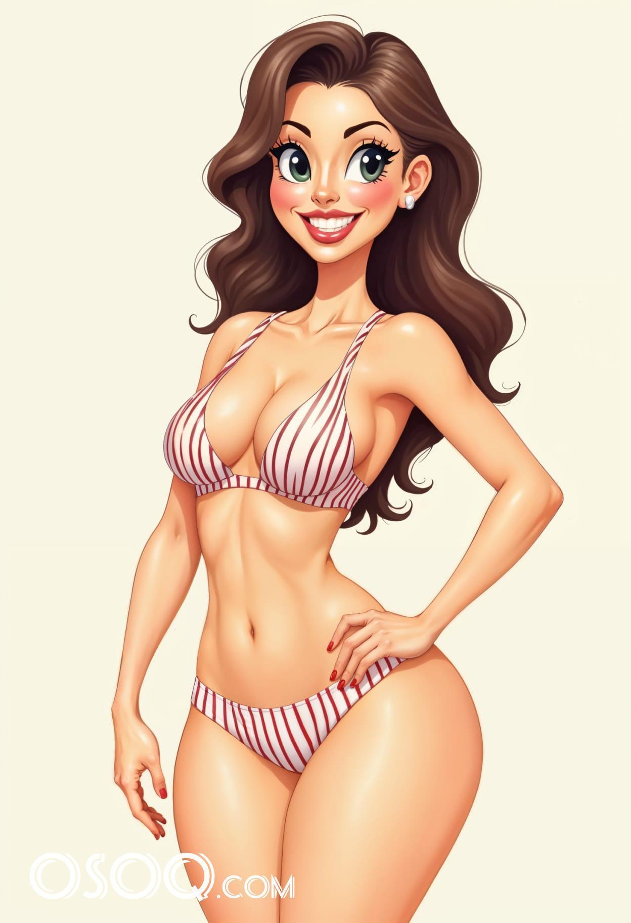 Free art sports girl cartoon caricature drawing 03