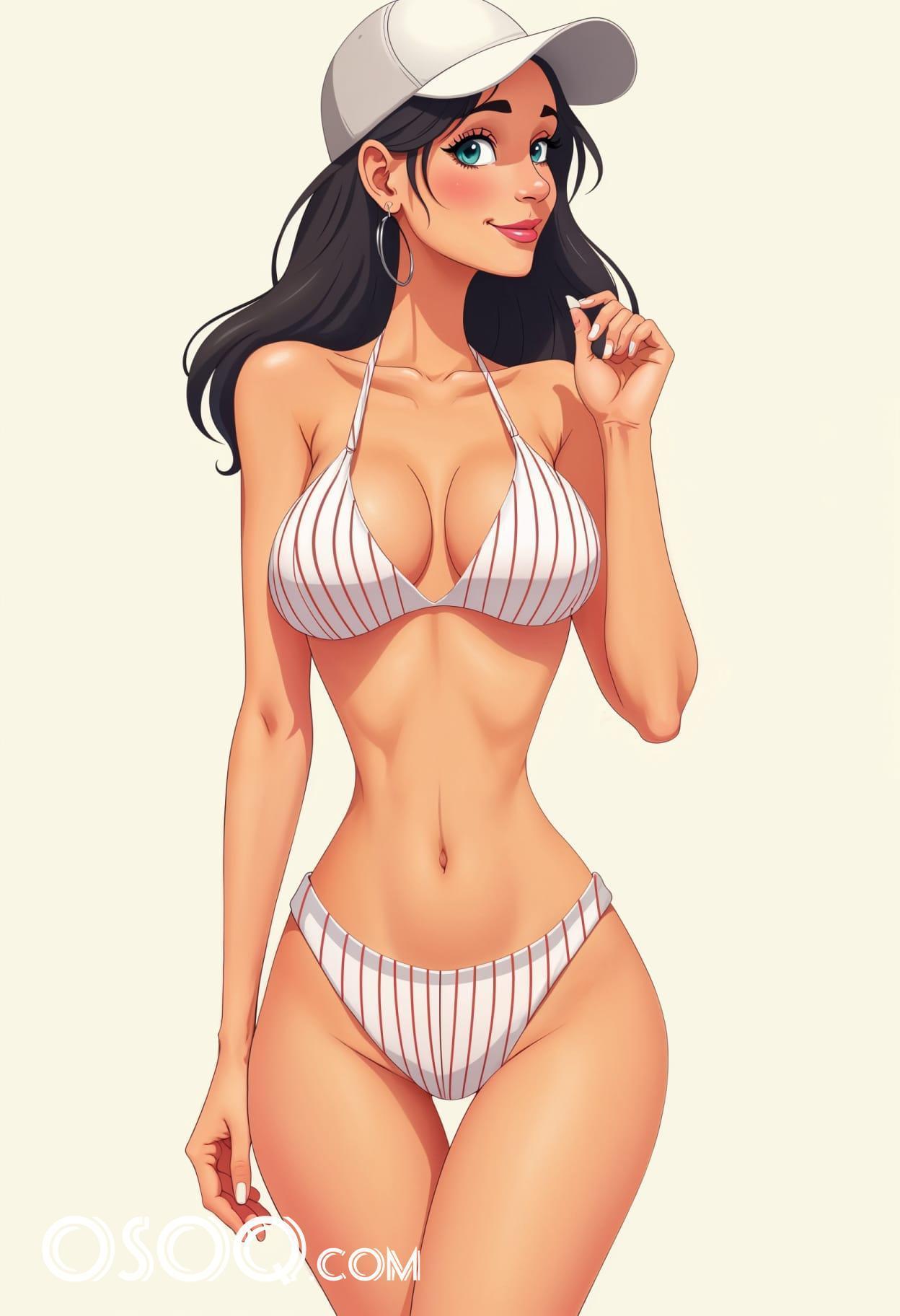 Free art sports girl cartoon caricature drawing 04