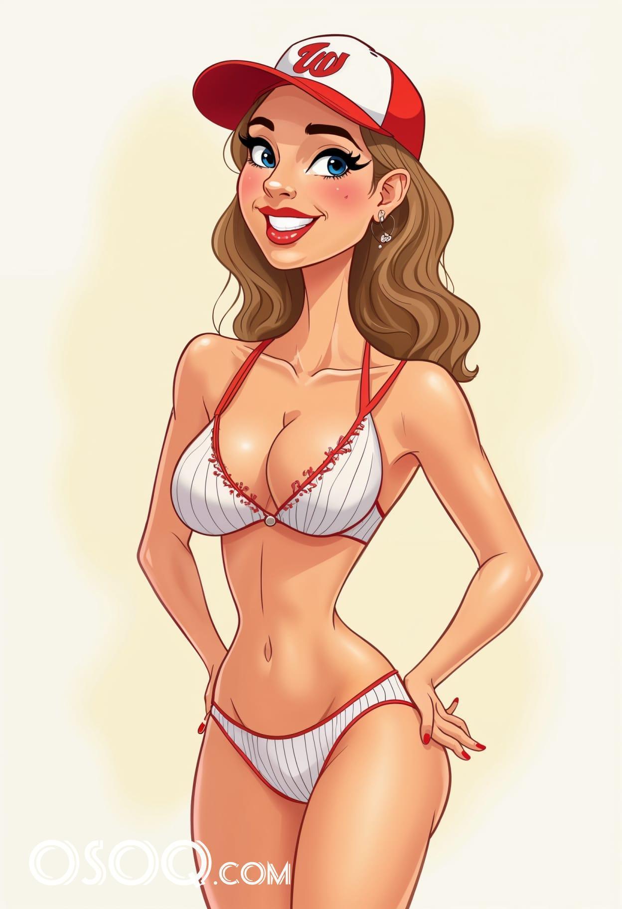 Free art sports girl cartoon caricature drawing 05