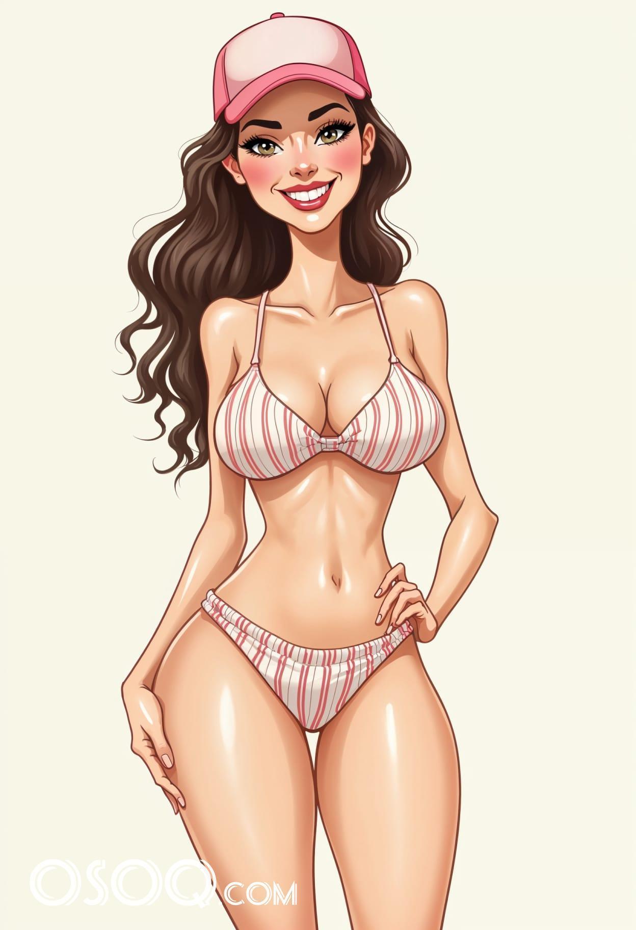 Free art sports girl cartoon caricature drawing 07