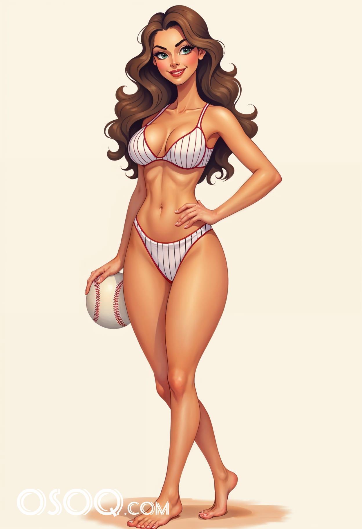 Free art sports girl cartoon caricature drawing 08