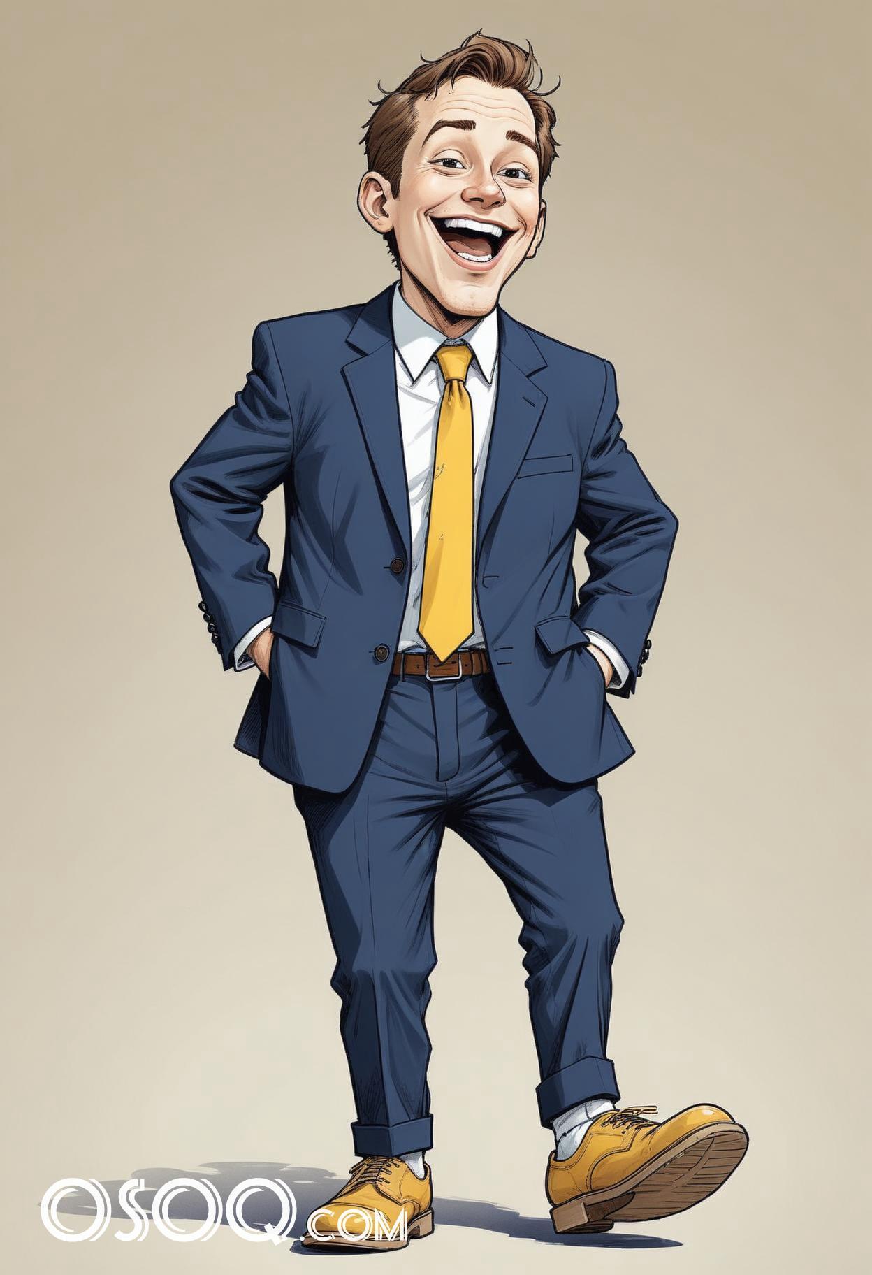 Funny business cartoon caricature drawing 01