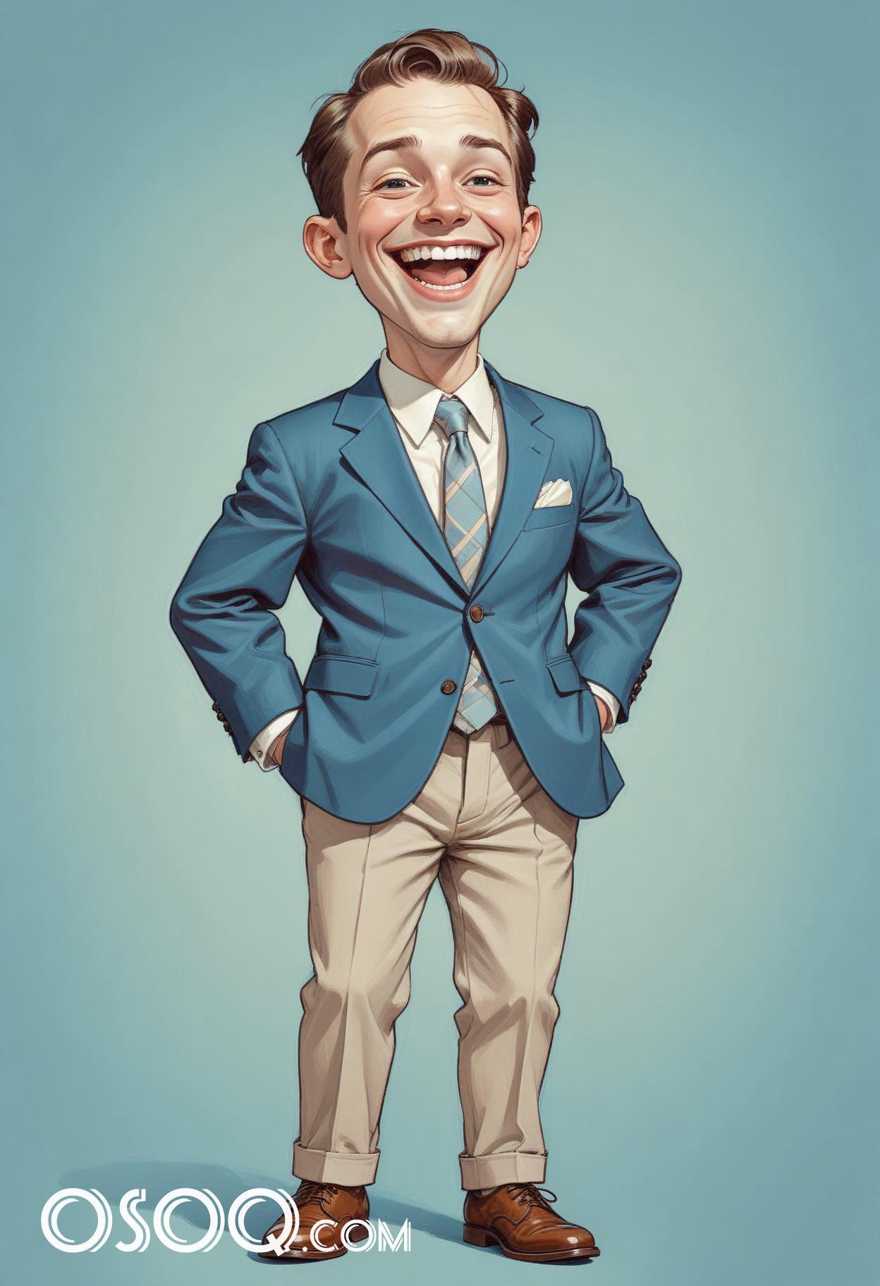 Funny business cartoon caricature drawing 03