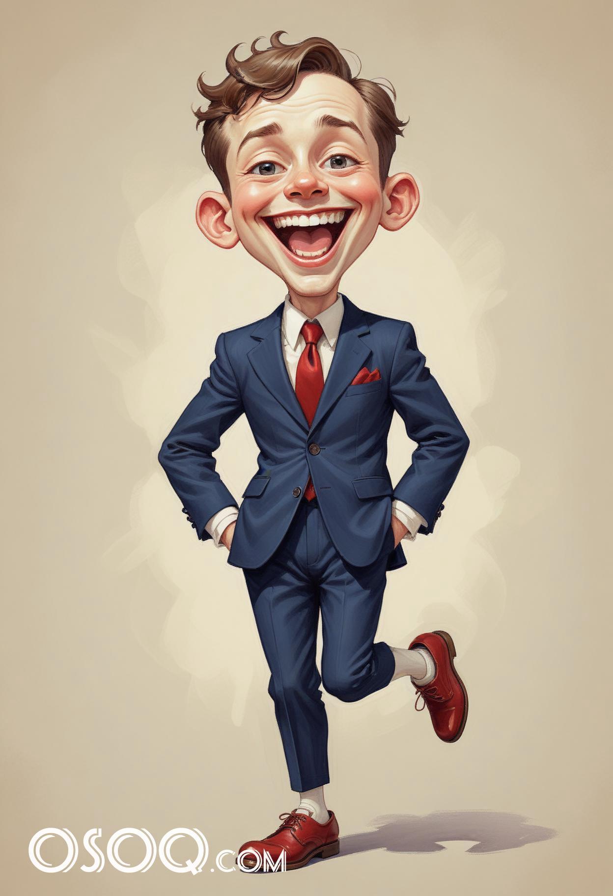 Funny business cartoon caricature drawing 08