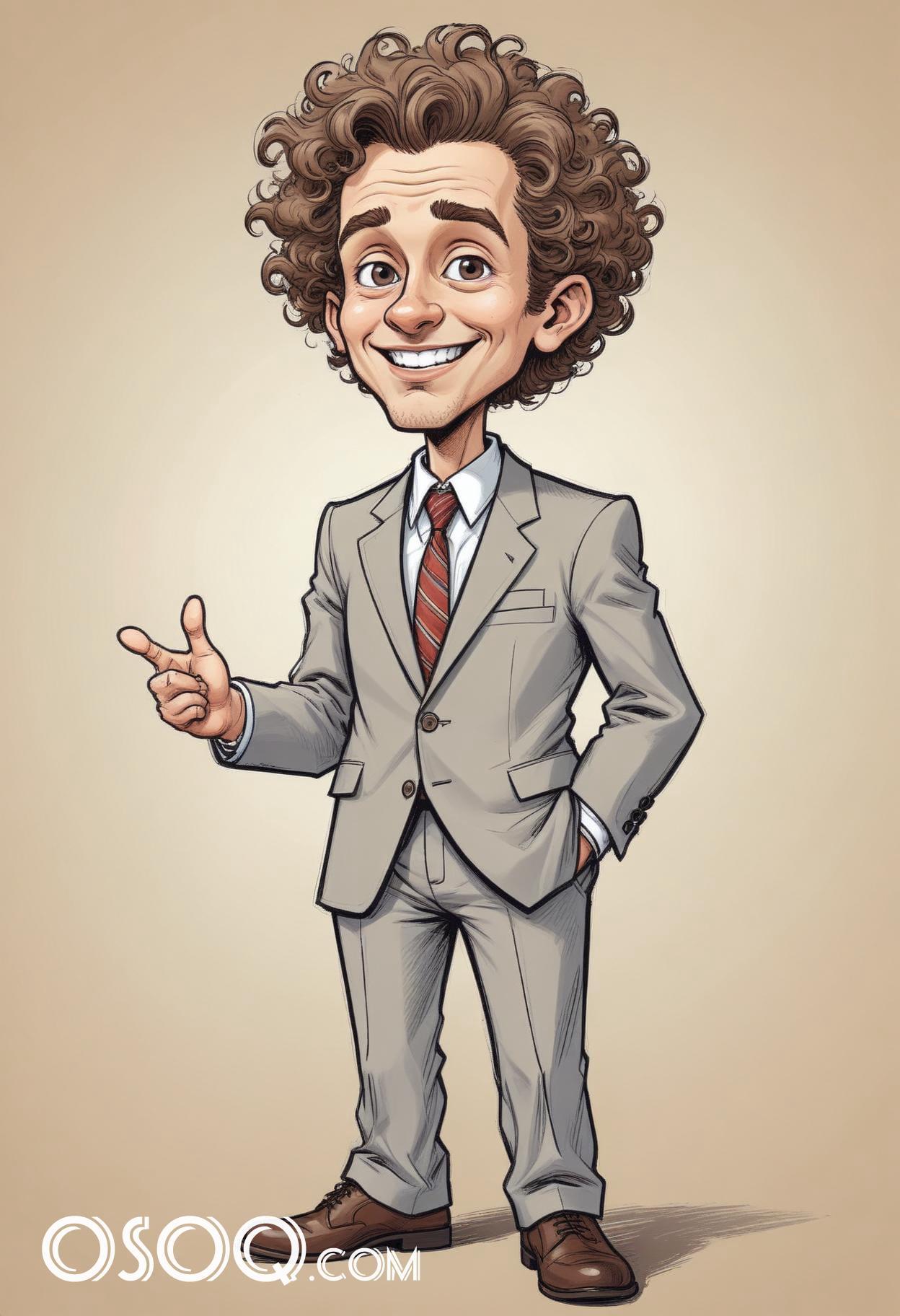 Funny business cartoon caricature drawing 09