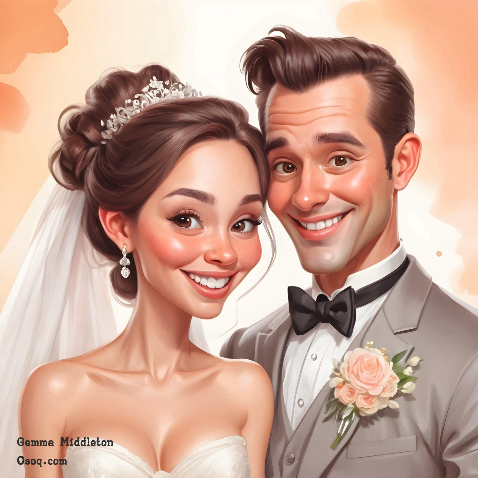 Funny wedding caricature 01