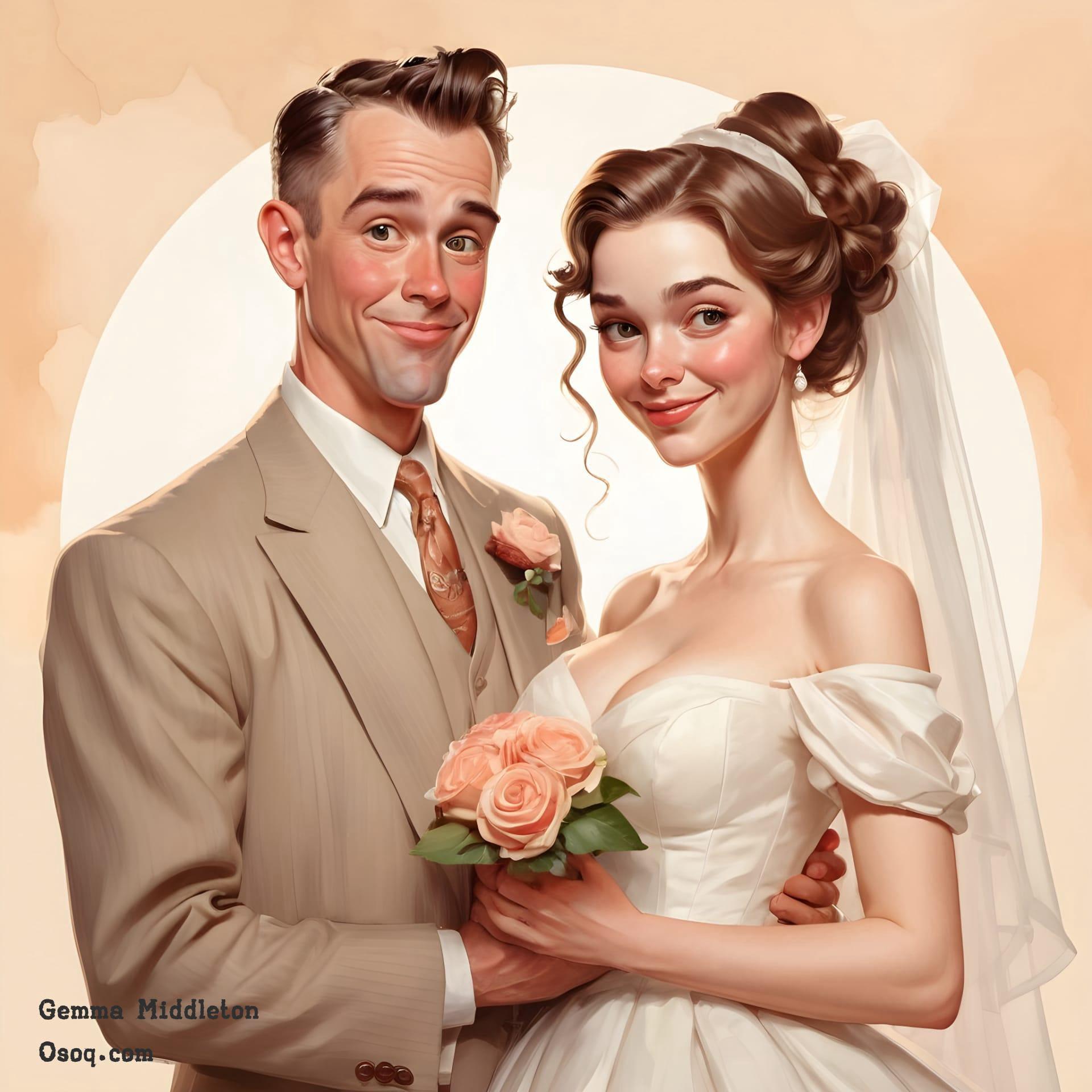 Funny wedding caricature 02