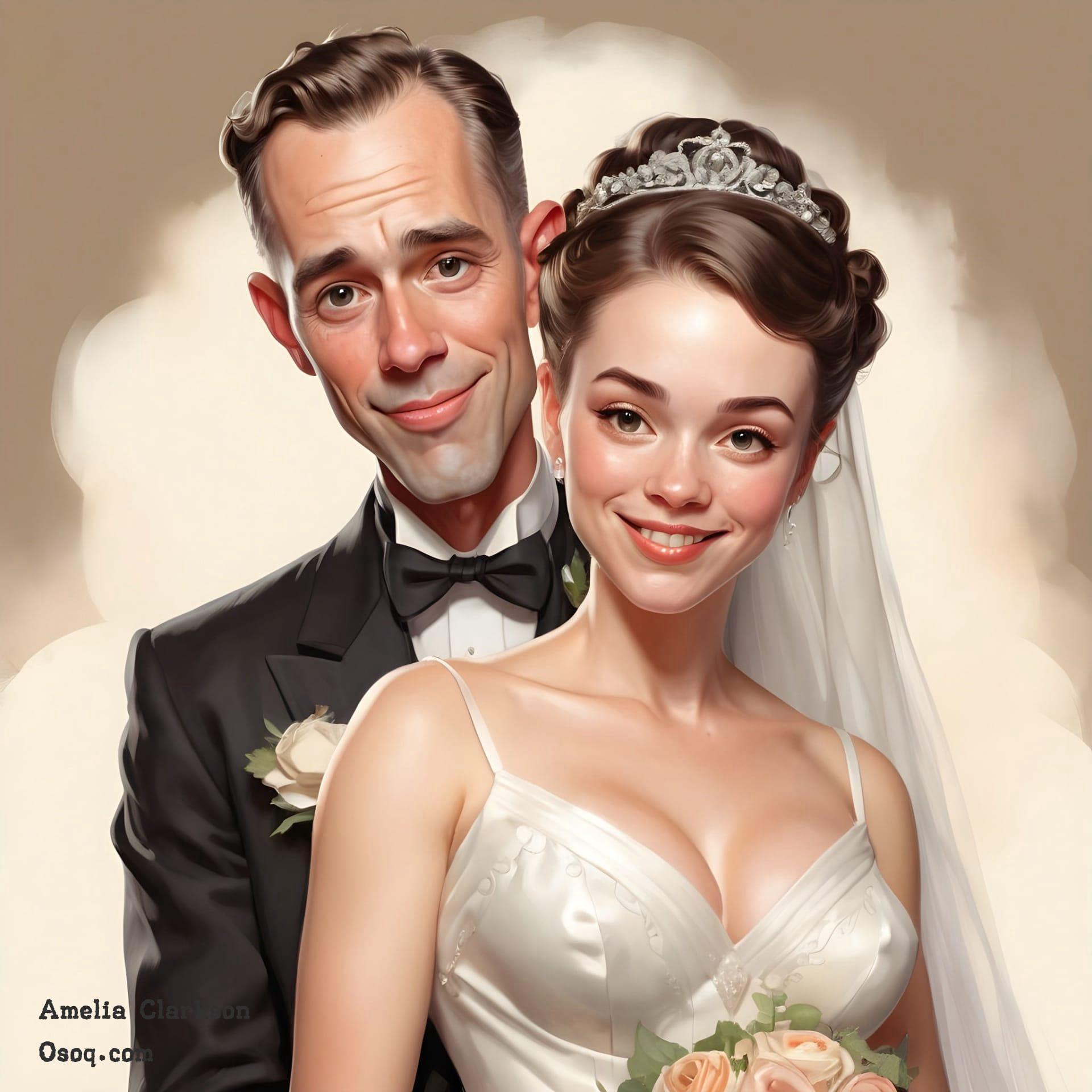 Funny wedding caricature 03