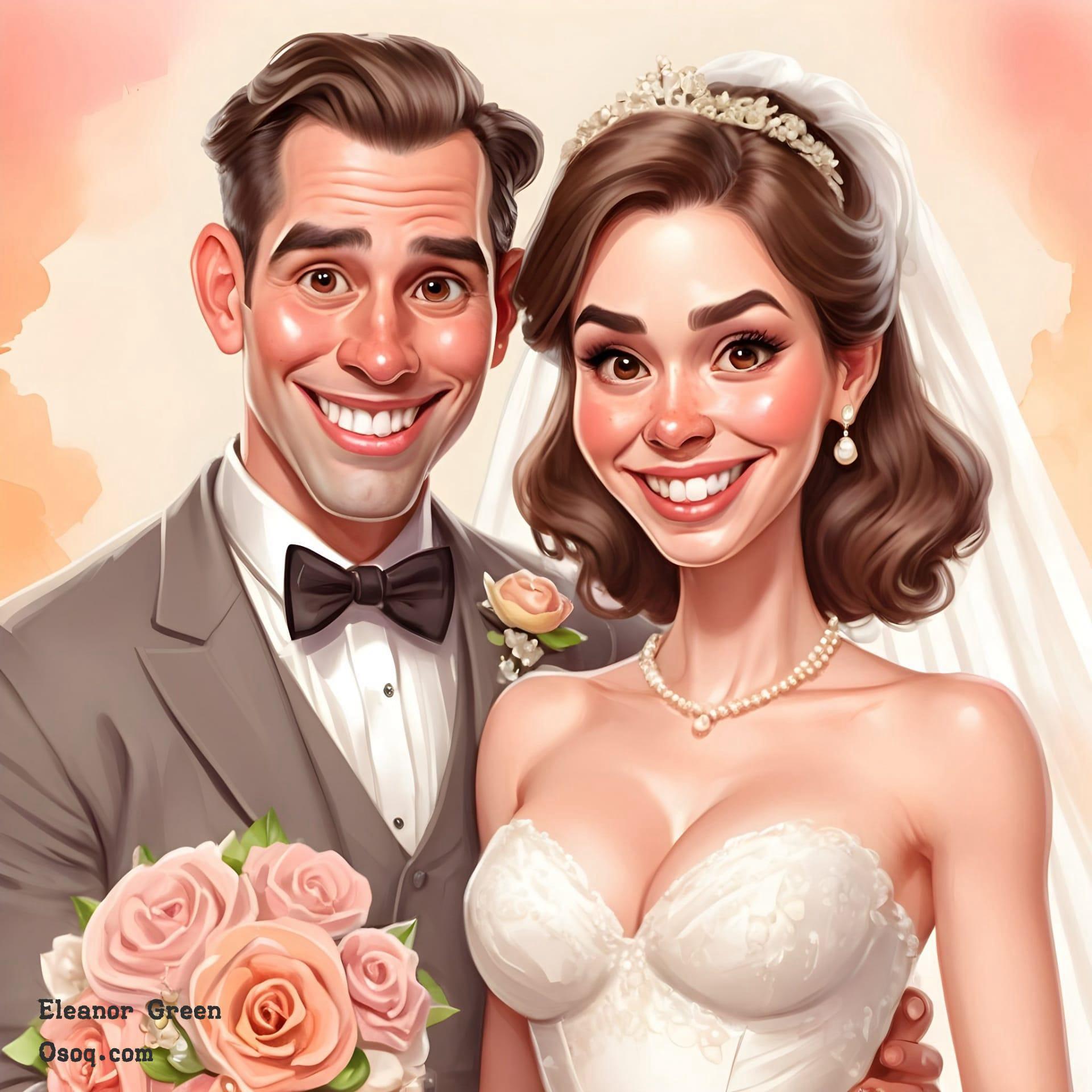 Funny wedding caricature 05