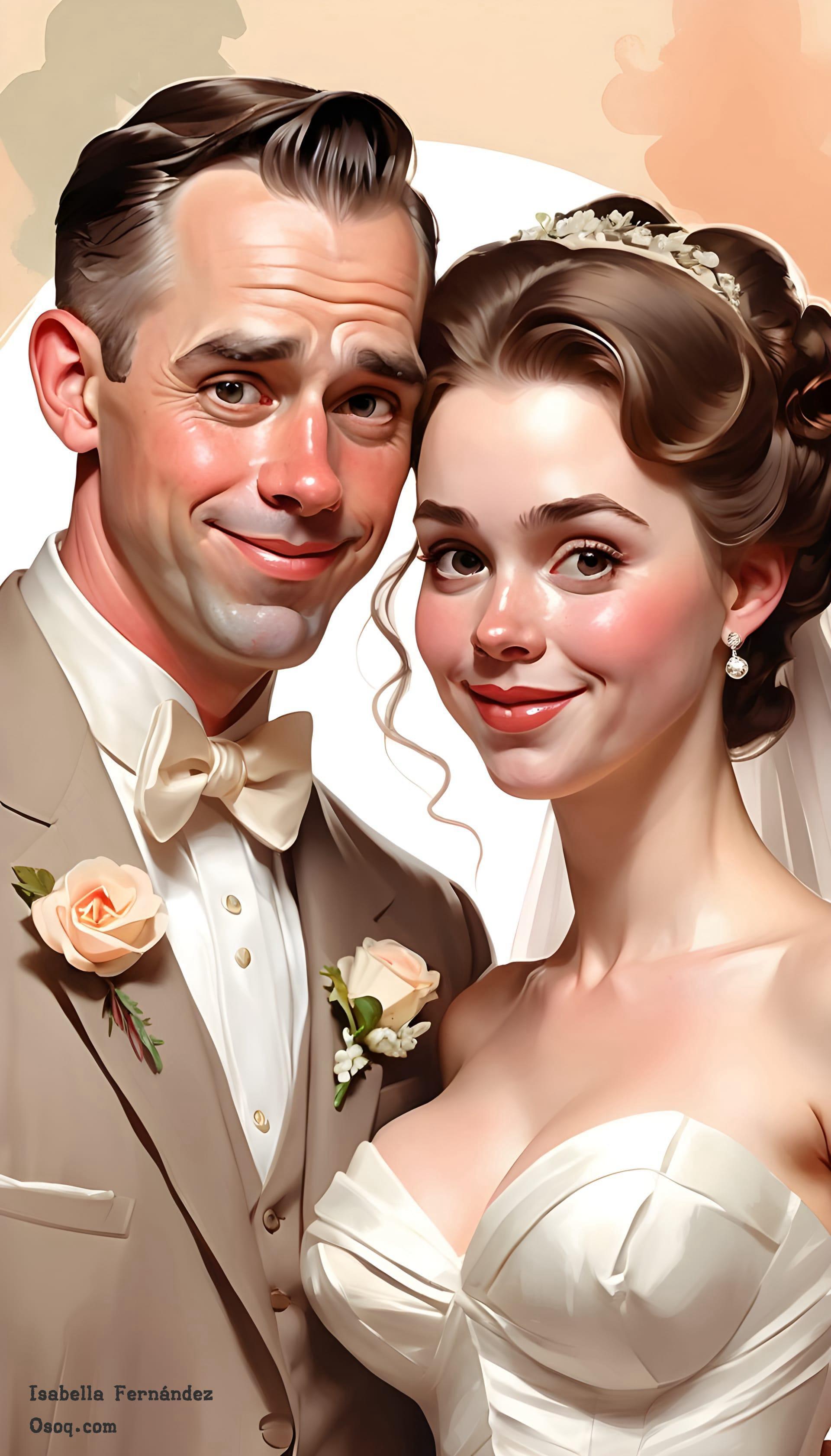 Funny wedding caricature 07