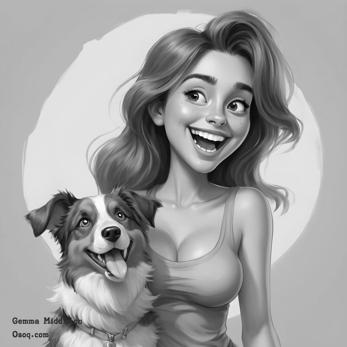 b/w cartoon digital caricature