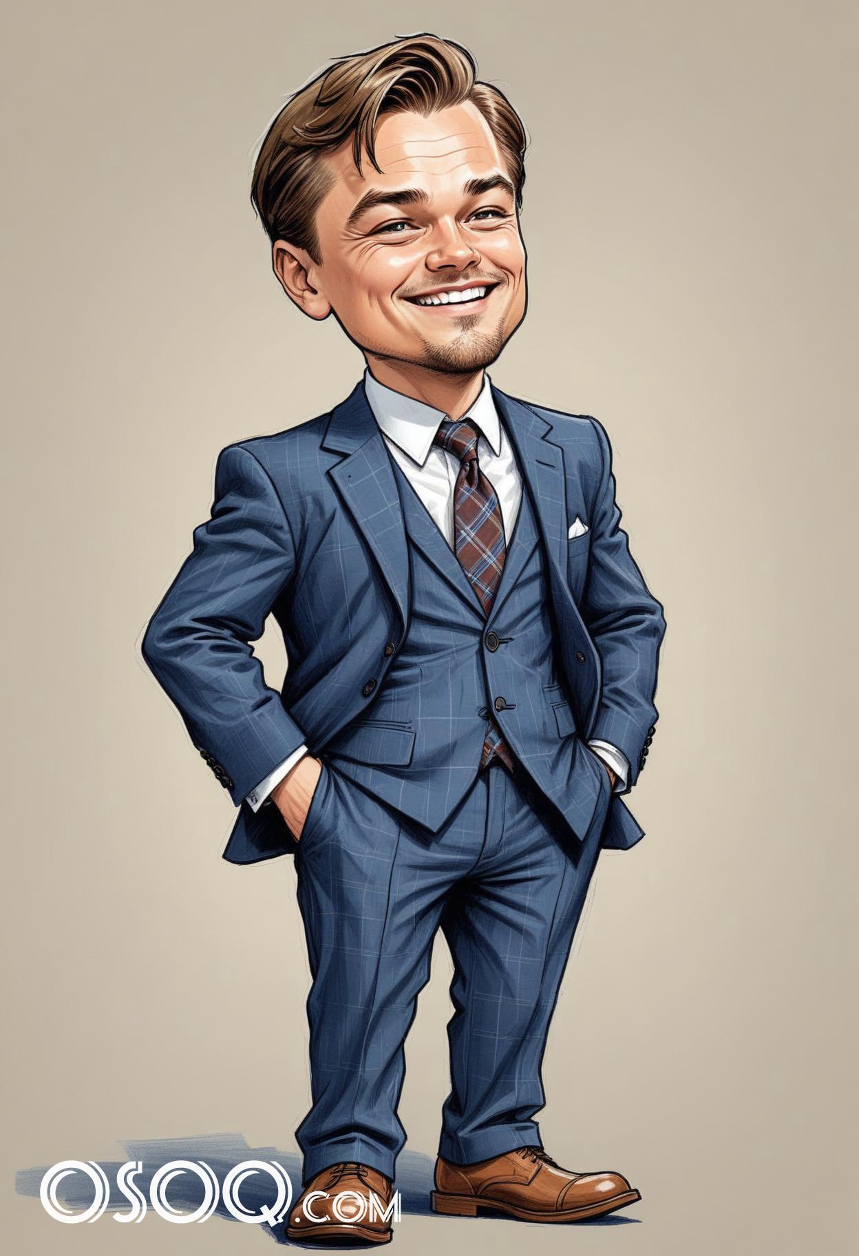 Leonardo dicaprio cartoon caricature drawing 01