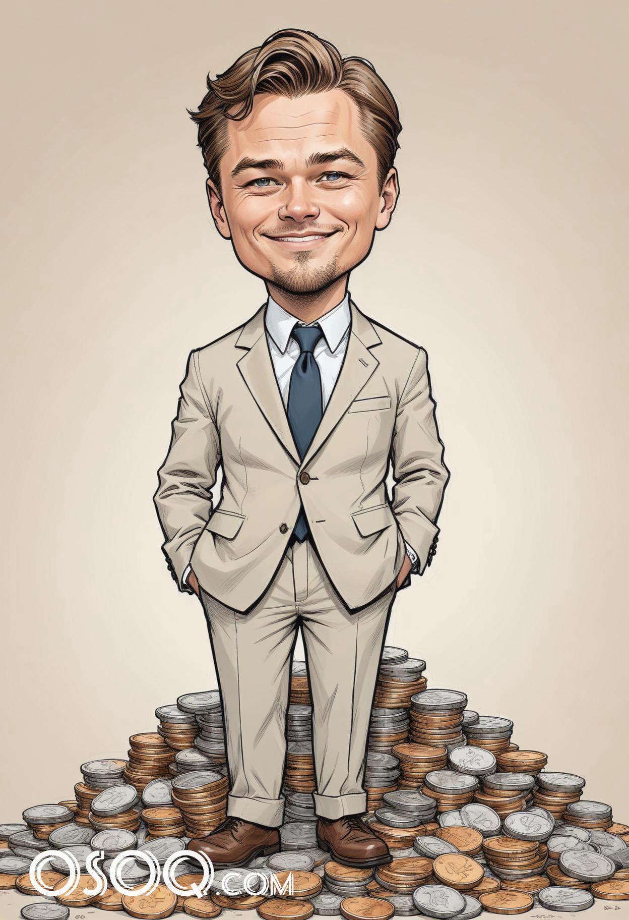 Leonardo dicaprio cartoon caricature drawing 02