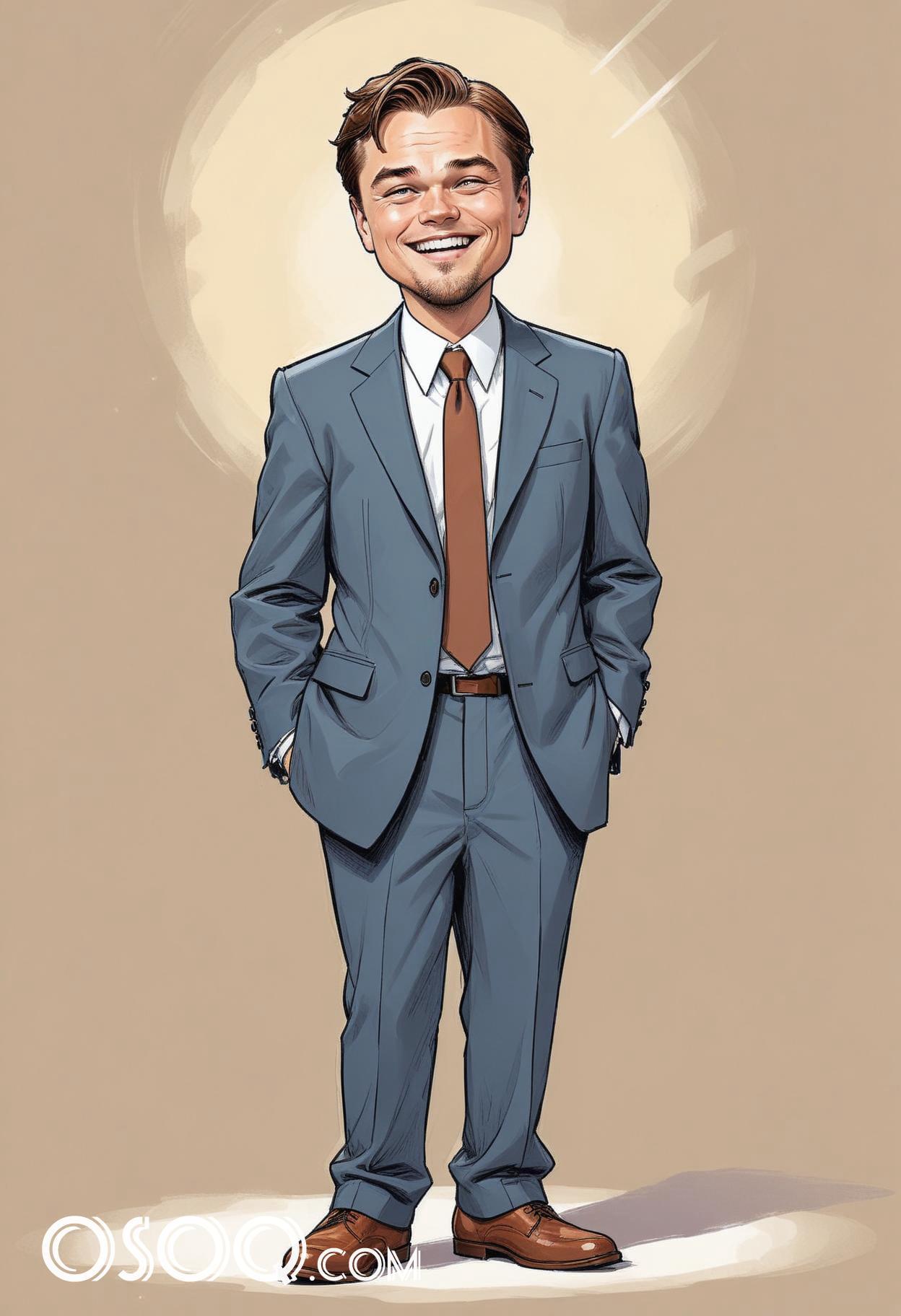 Leonardo dicaprio cartoon caricature drawing 03