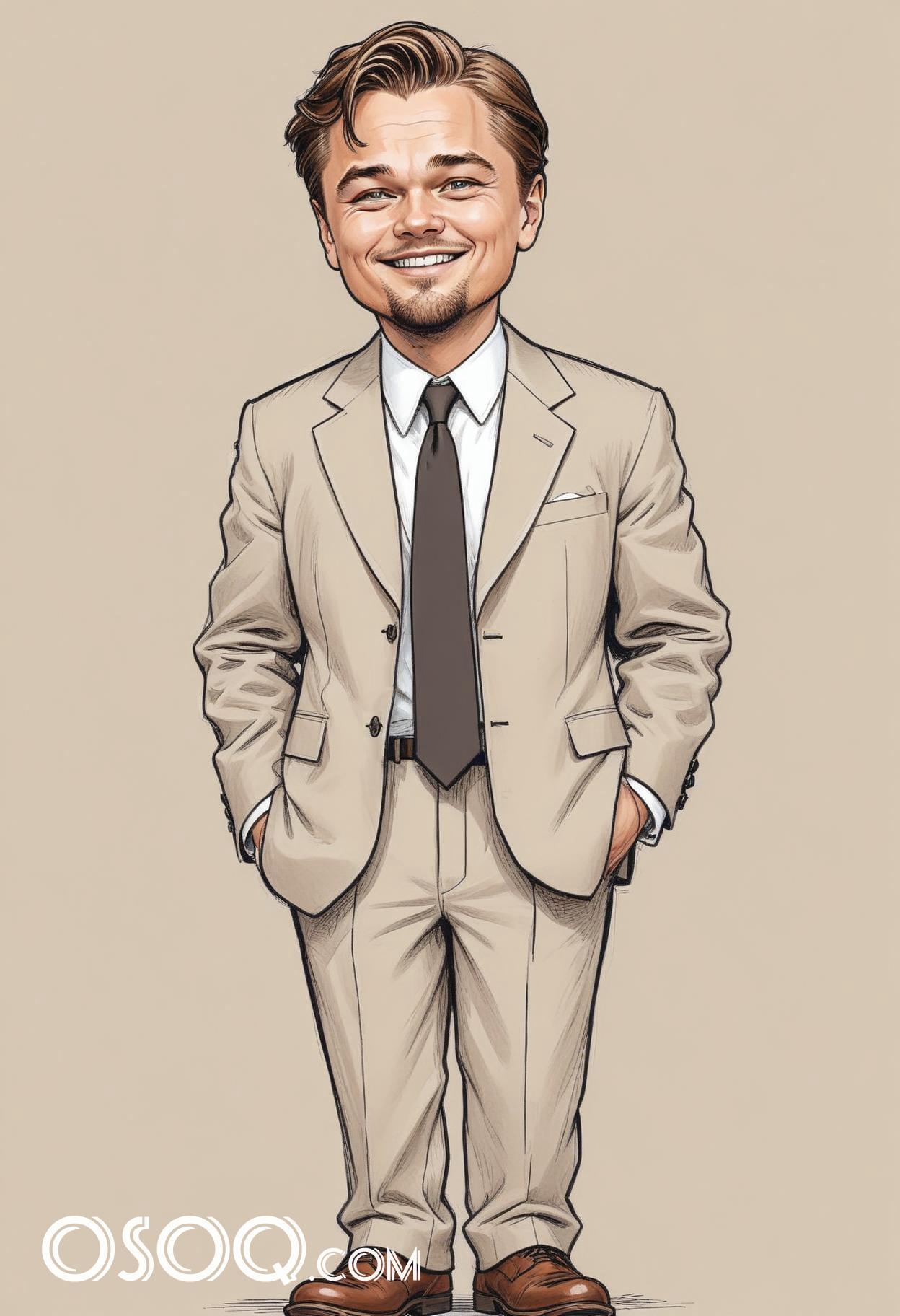 Leonardo dicaprio cartoon caricature drawing 04