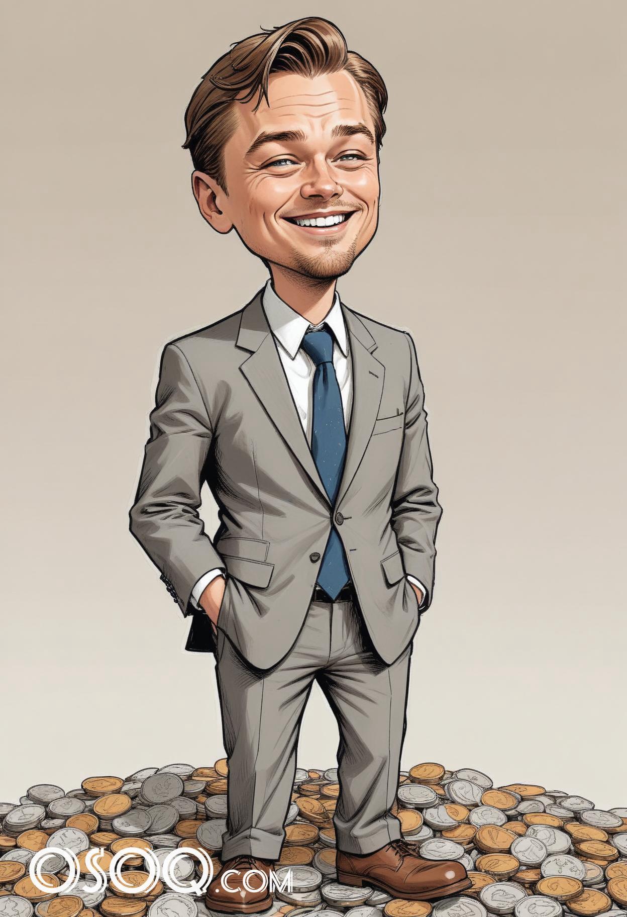 Leonardo dicaprio cartoon caricature drawing 05