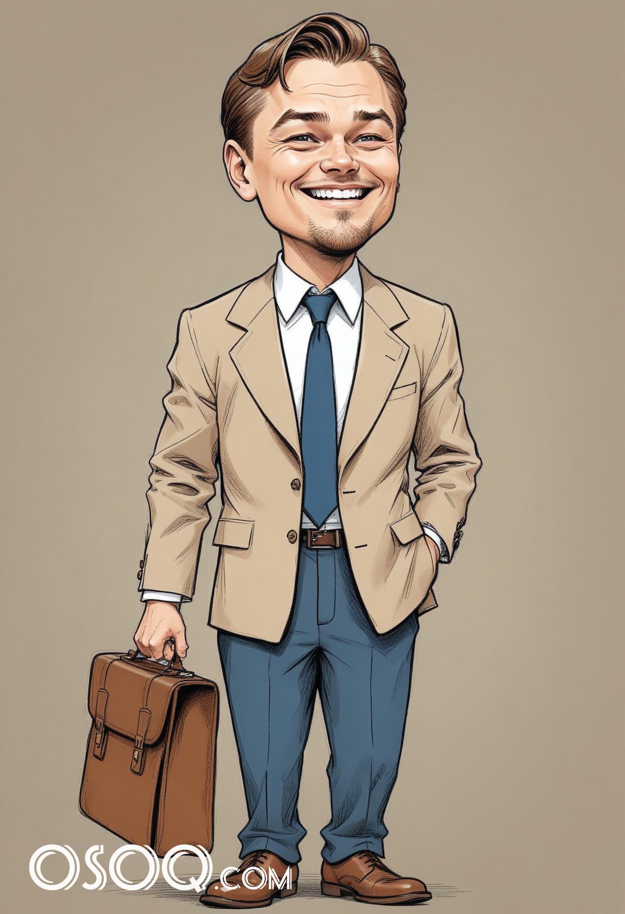 Leonardo dicaprio cartoon caricature drawing 06