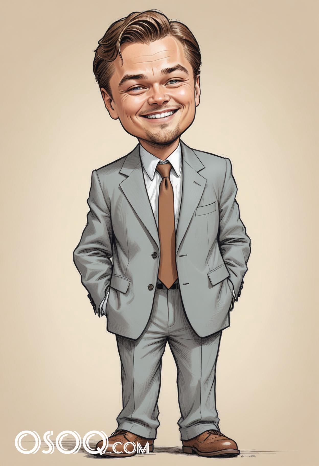 Leonardo dicaprio cartoon caricature drawing 07