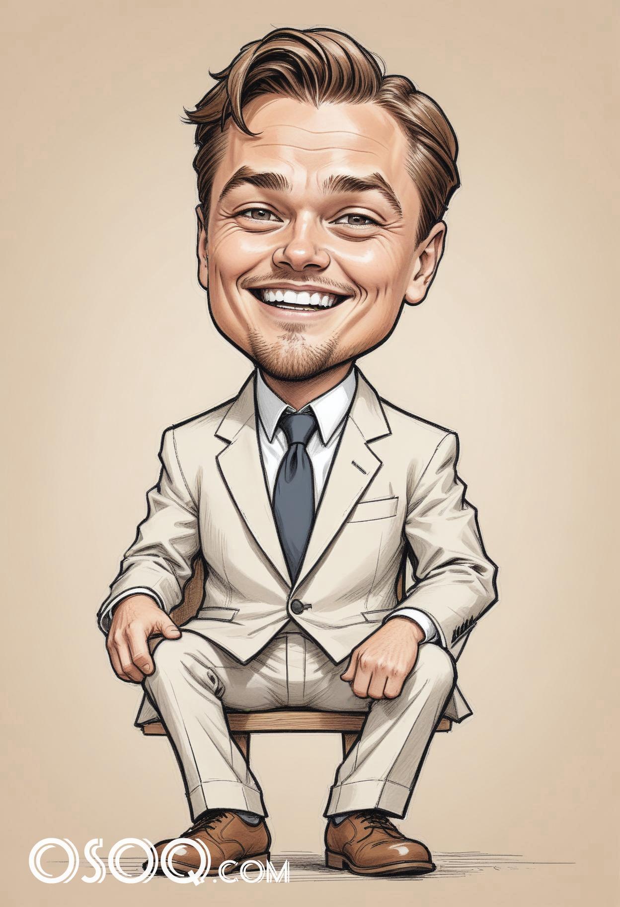 Leonardo dicaprio cartoon caricature drawing 09