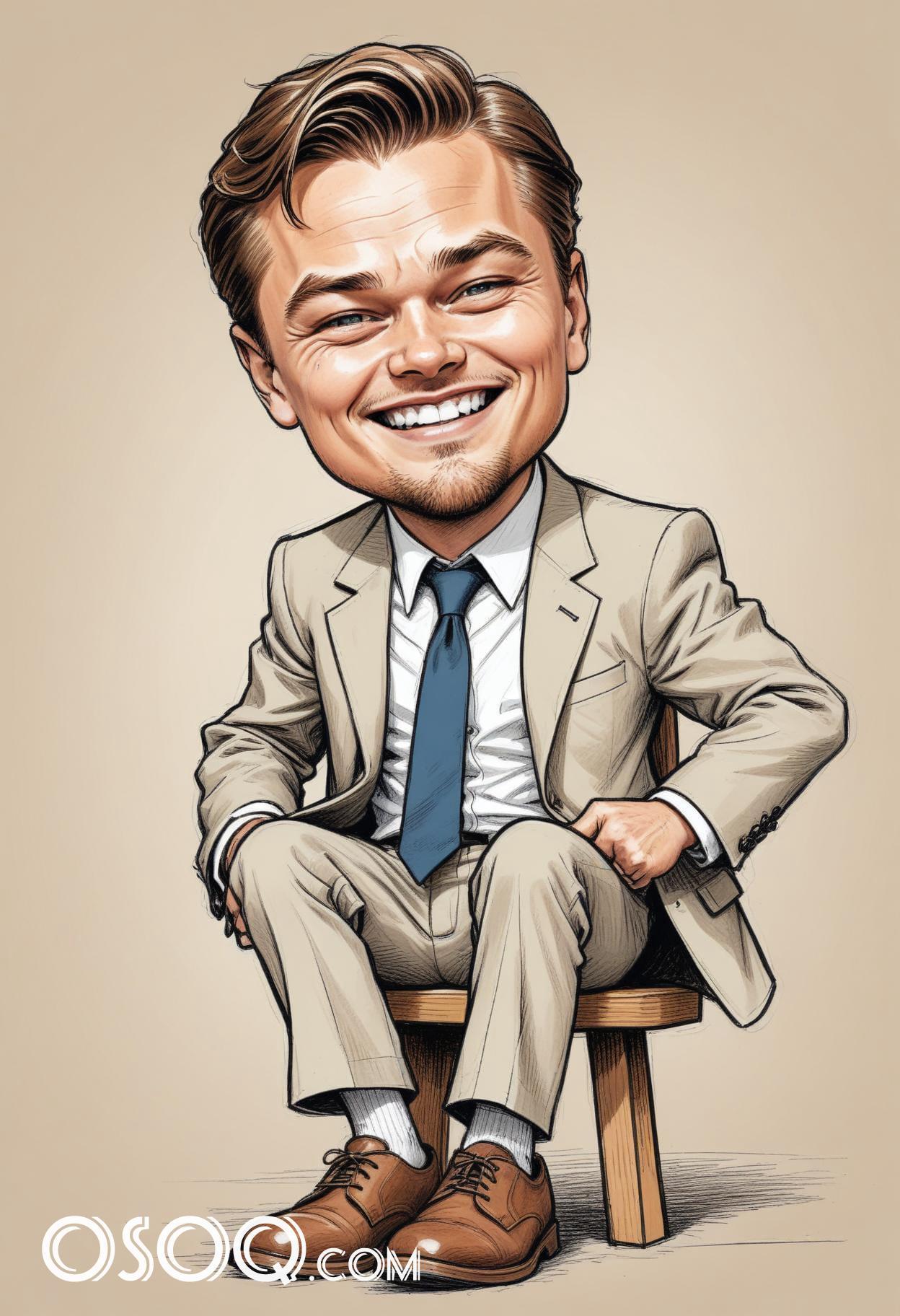 Leonardo dicaprio cartoon caricature drawing 15