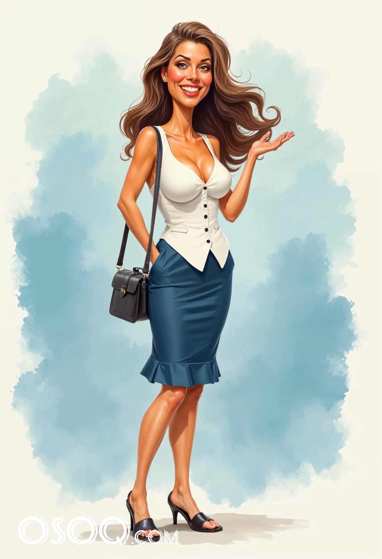 Office business girl portrait drawing 12