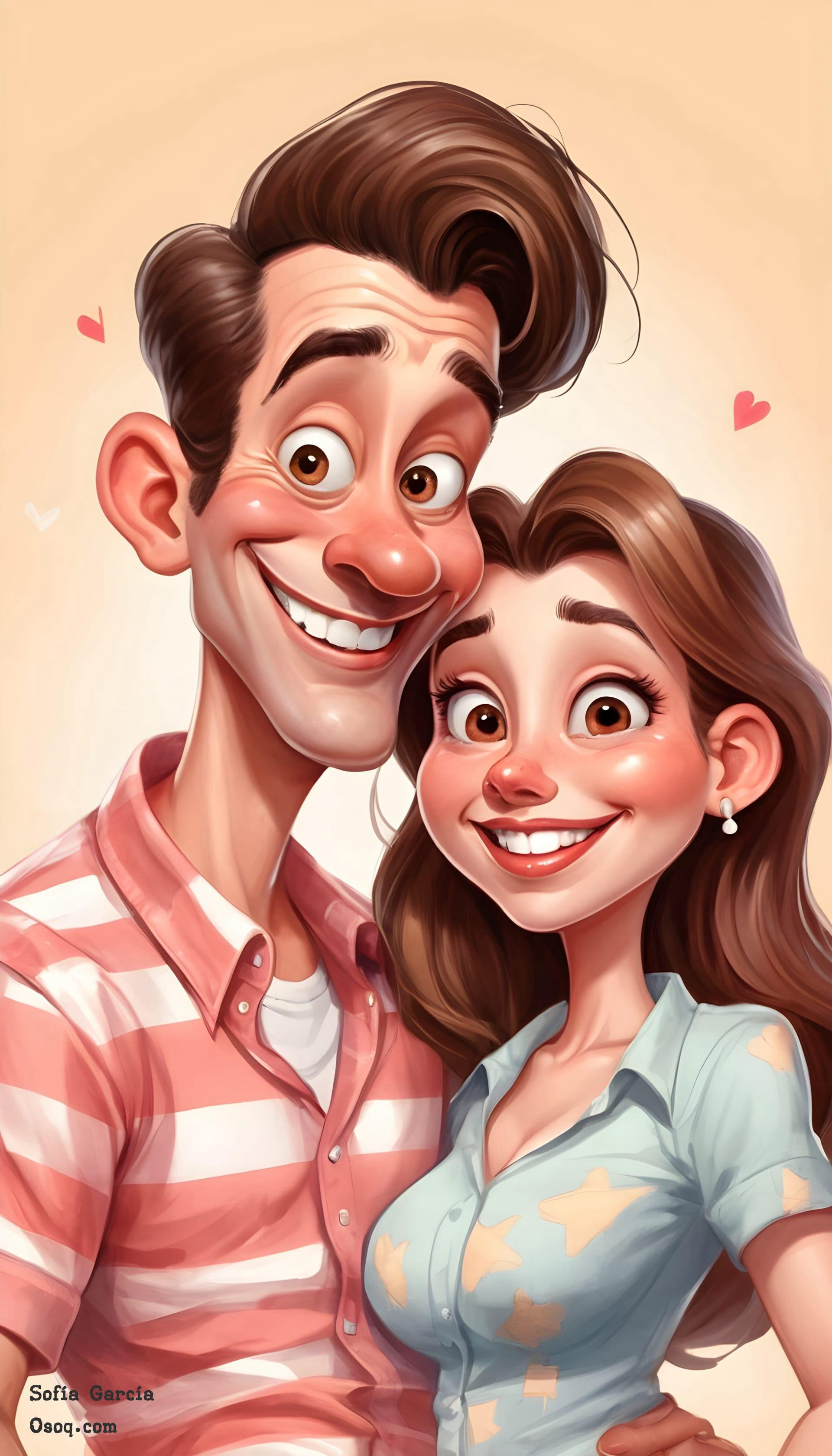 Sweet couple caricature 03