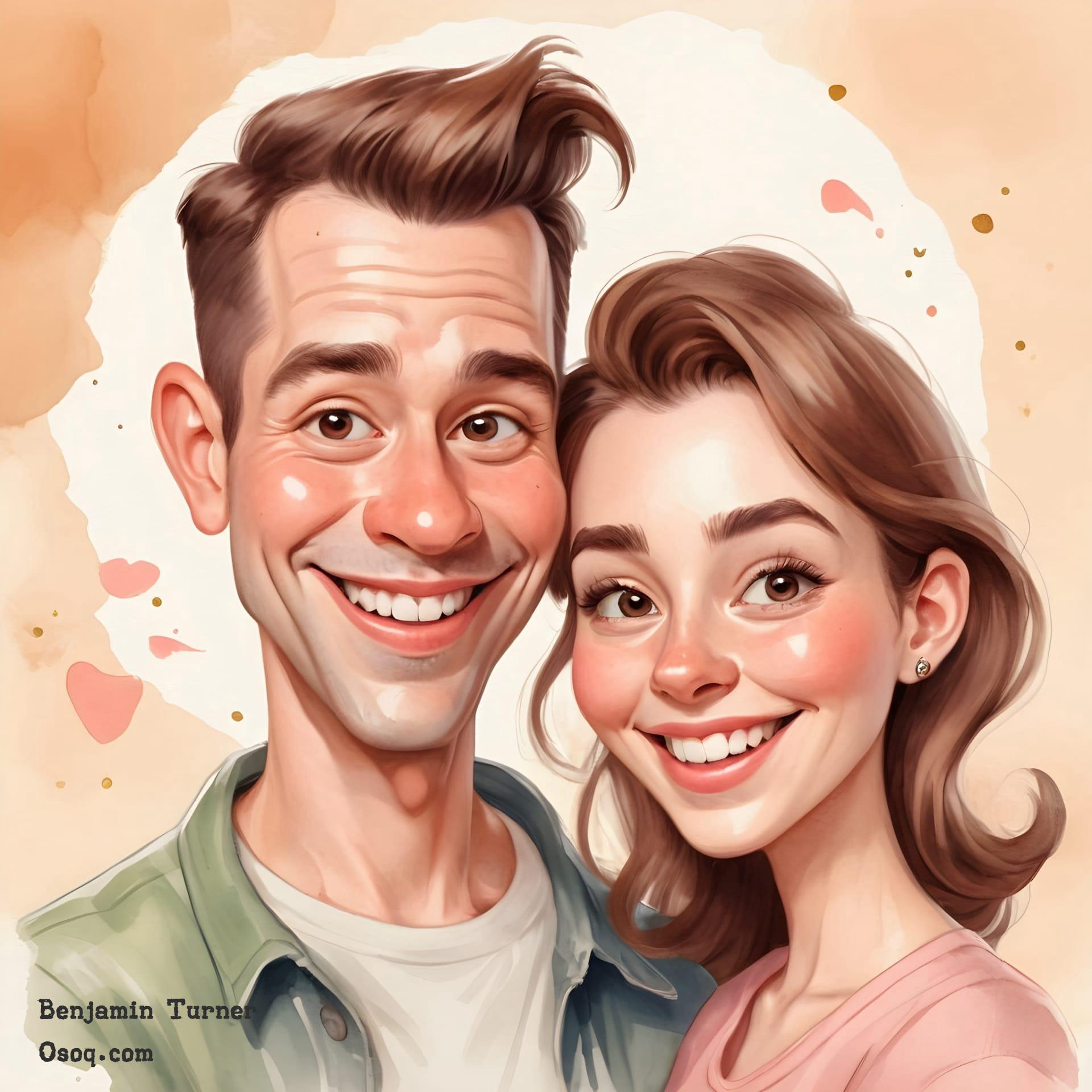 Sweet couple caricature 04