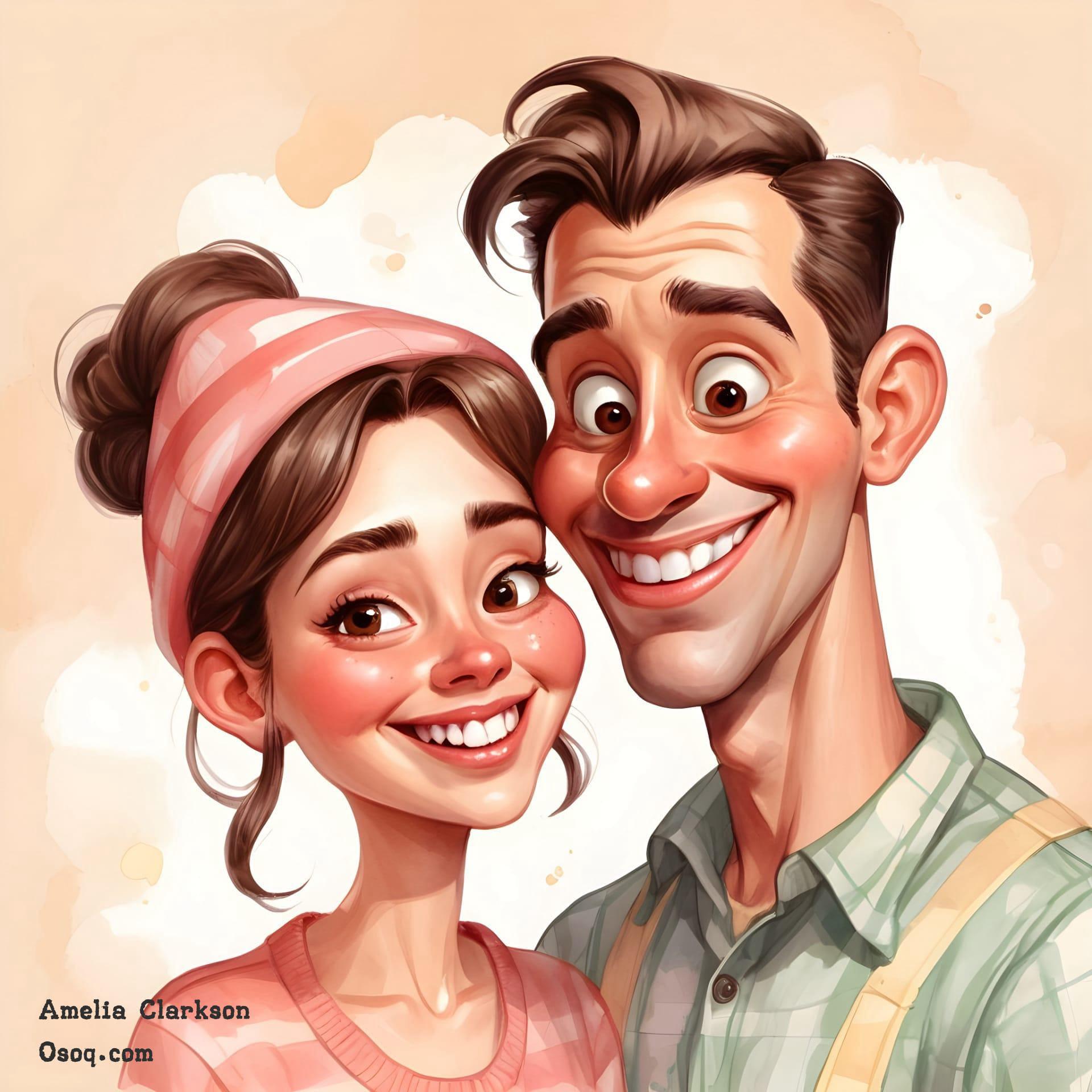 Sweet couple caricature 05