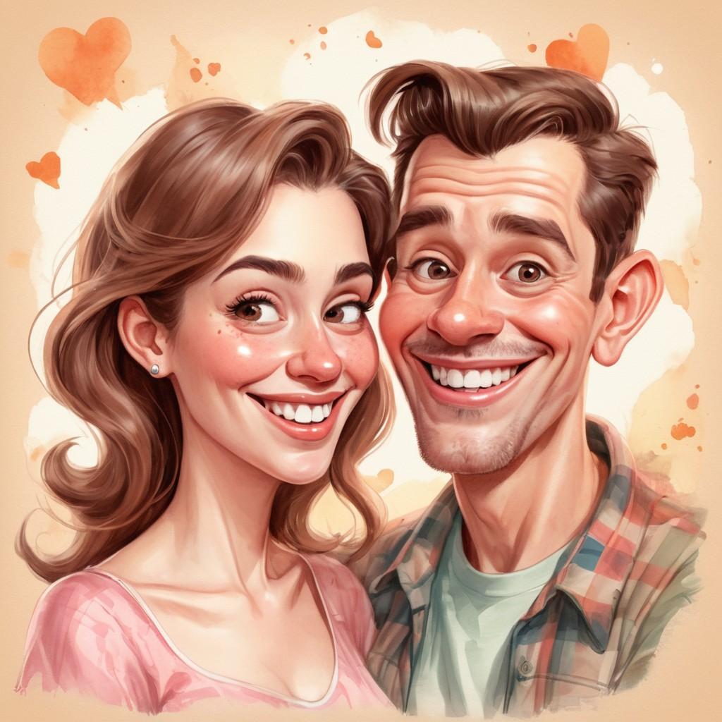 Sweet couple caricature 09