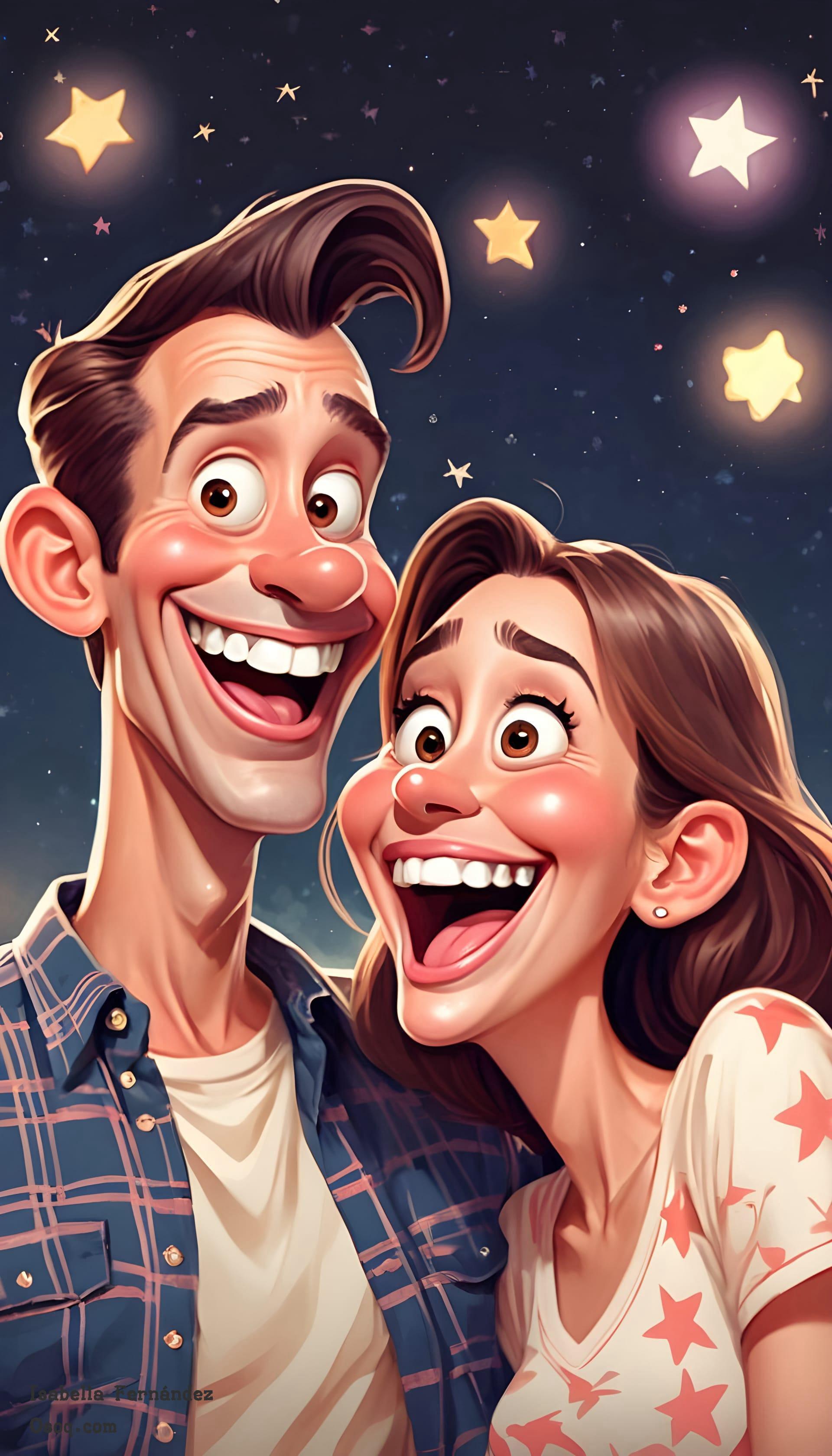 Sweet couple caricature 11