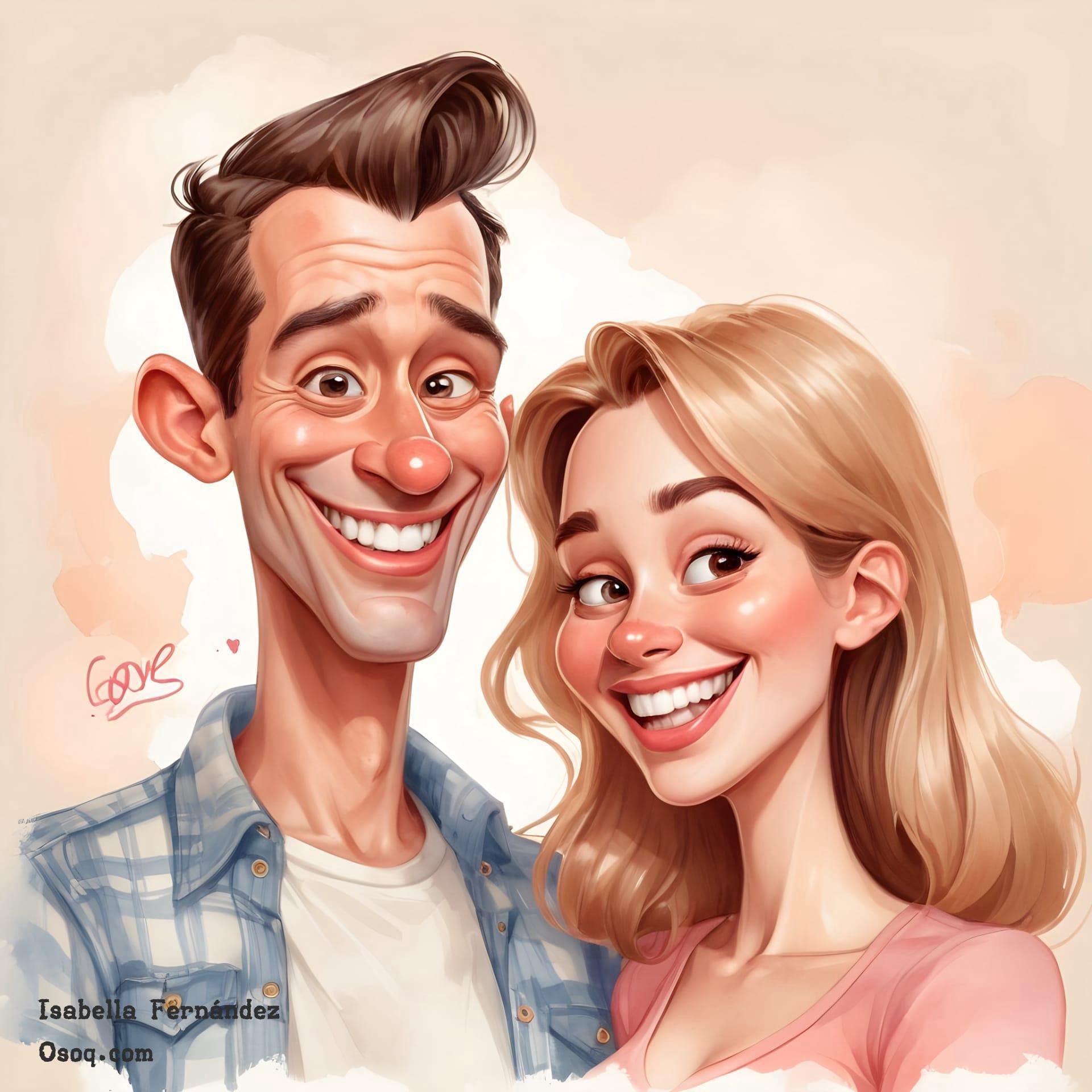 Sweet couple caricature 12