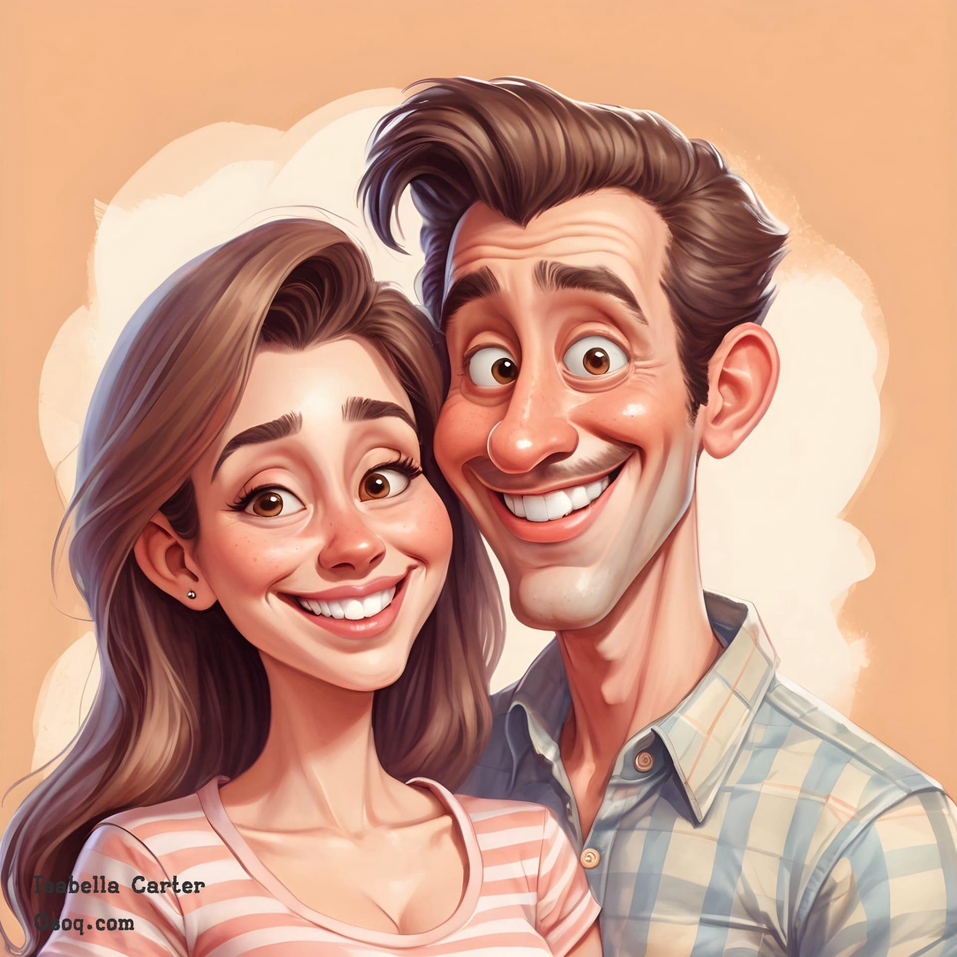 Sweet couple caricature 13