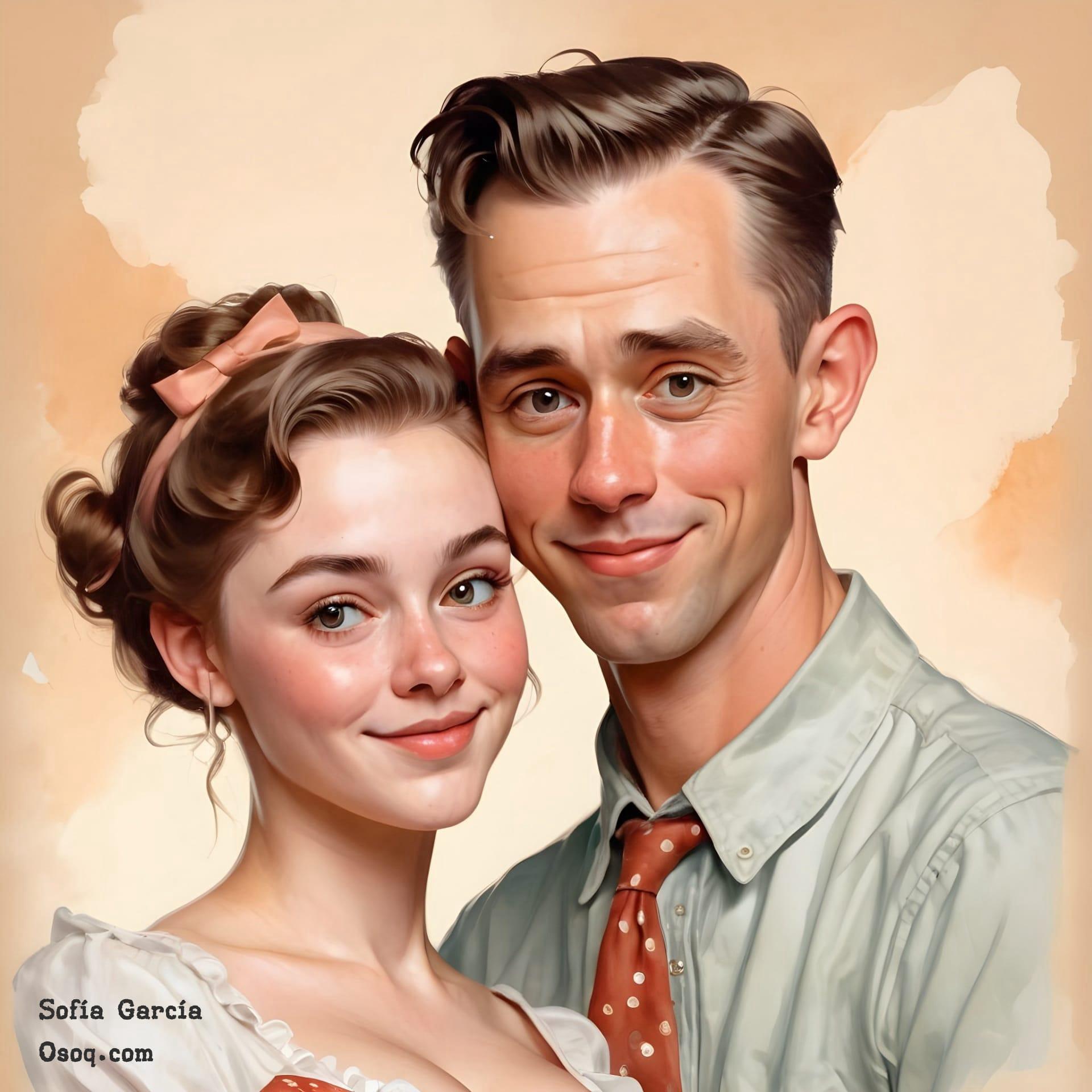 Sweet couple caricature 16