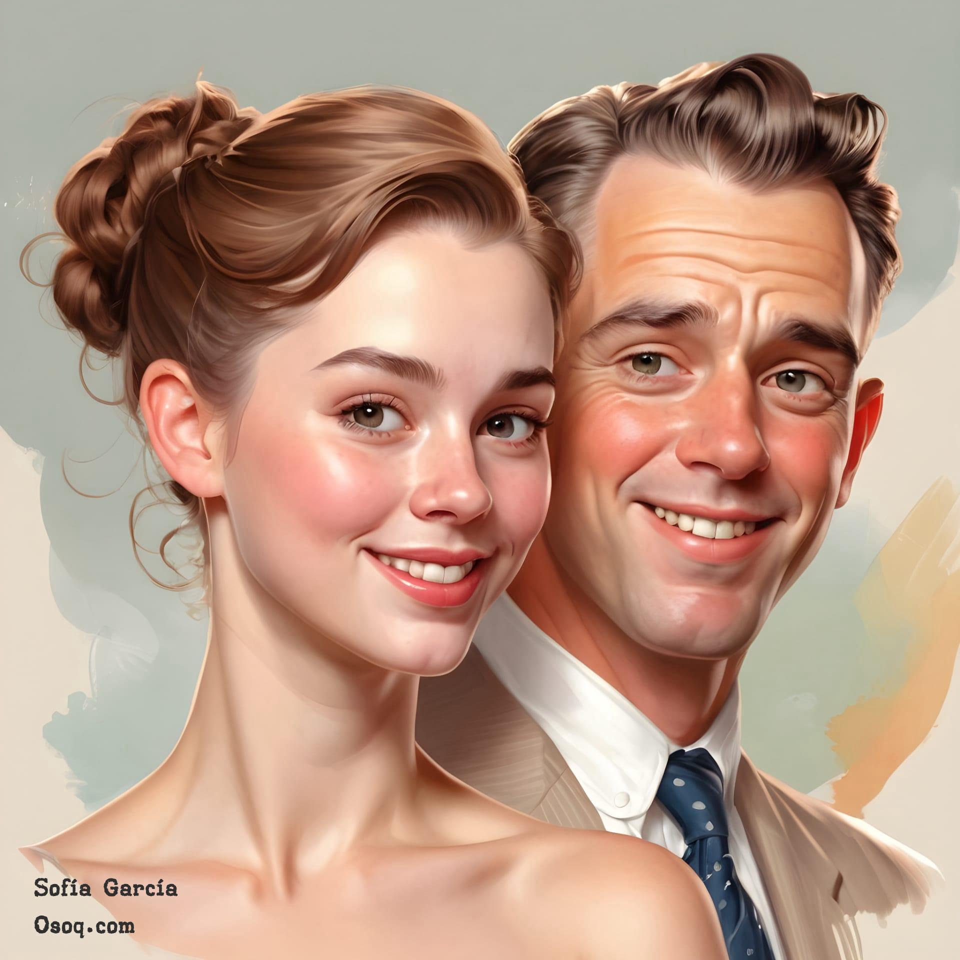 Sweet couple caricature 18