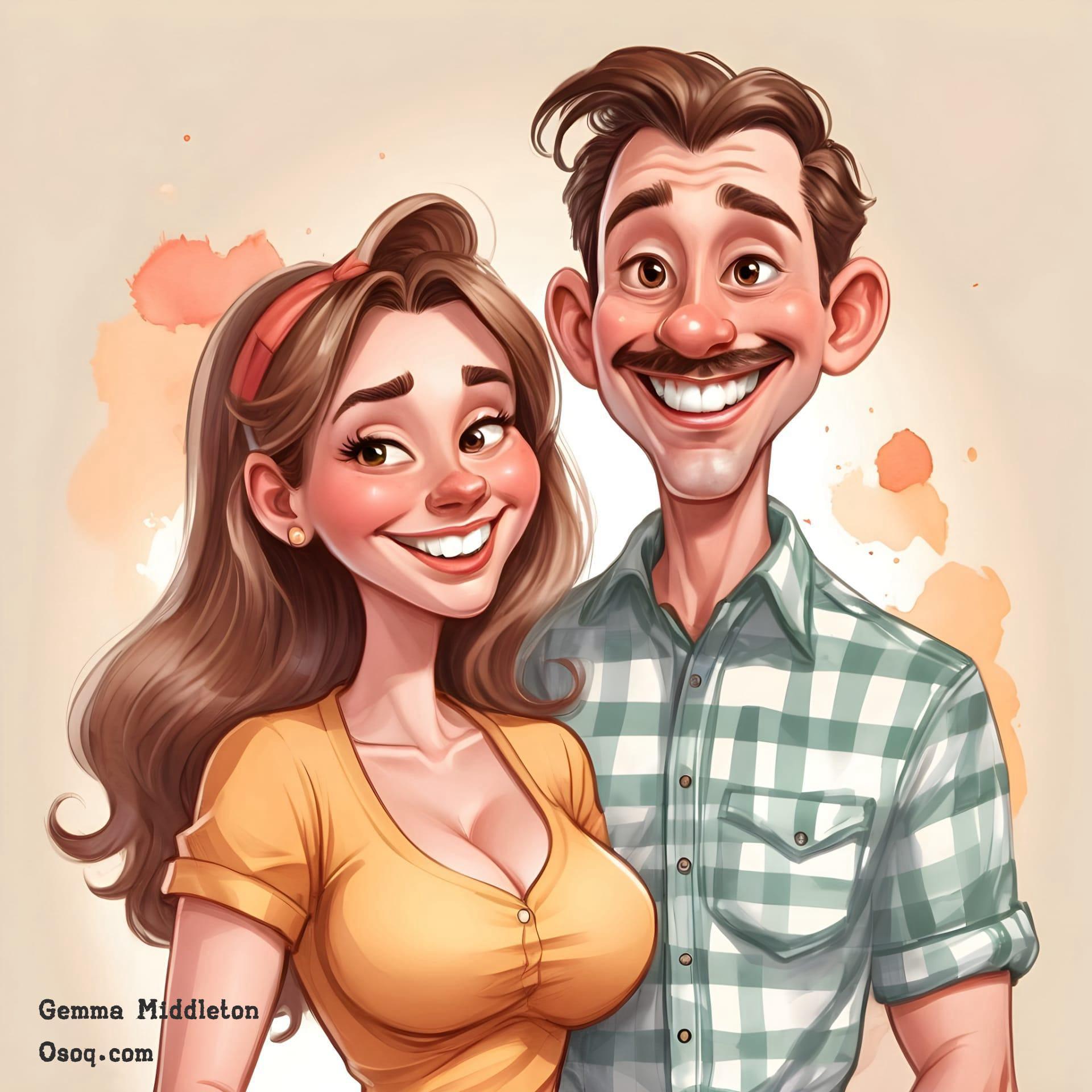 Wedding anniversary caricature 01