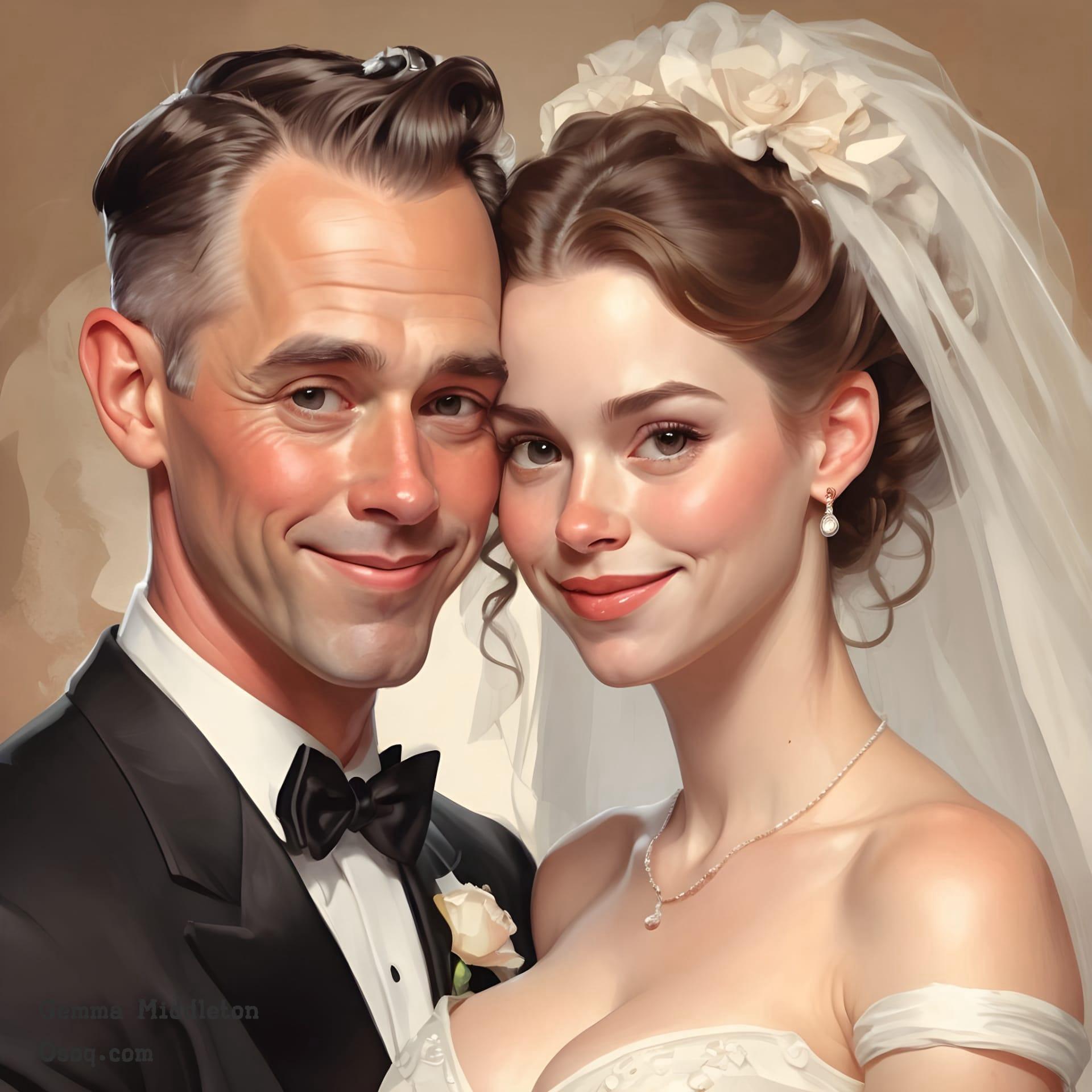 Wedding caricature online 06