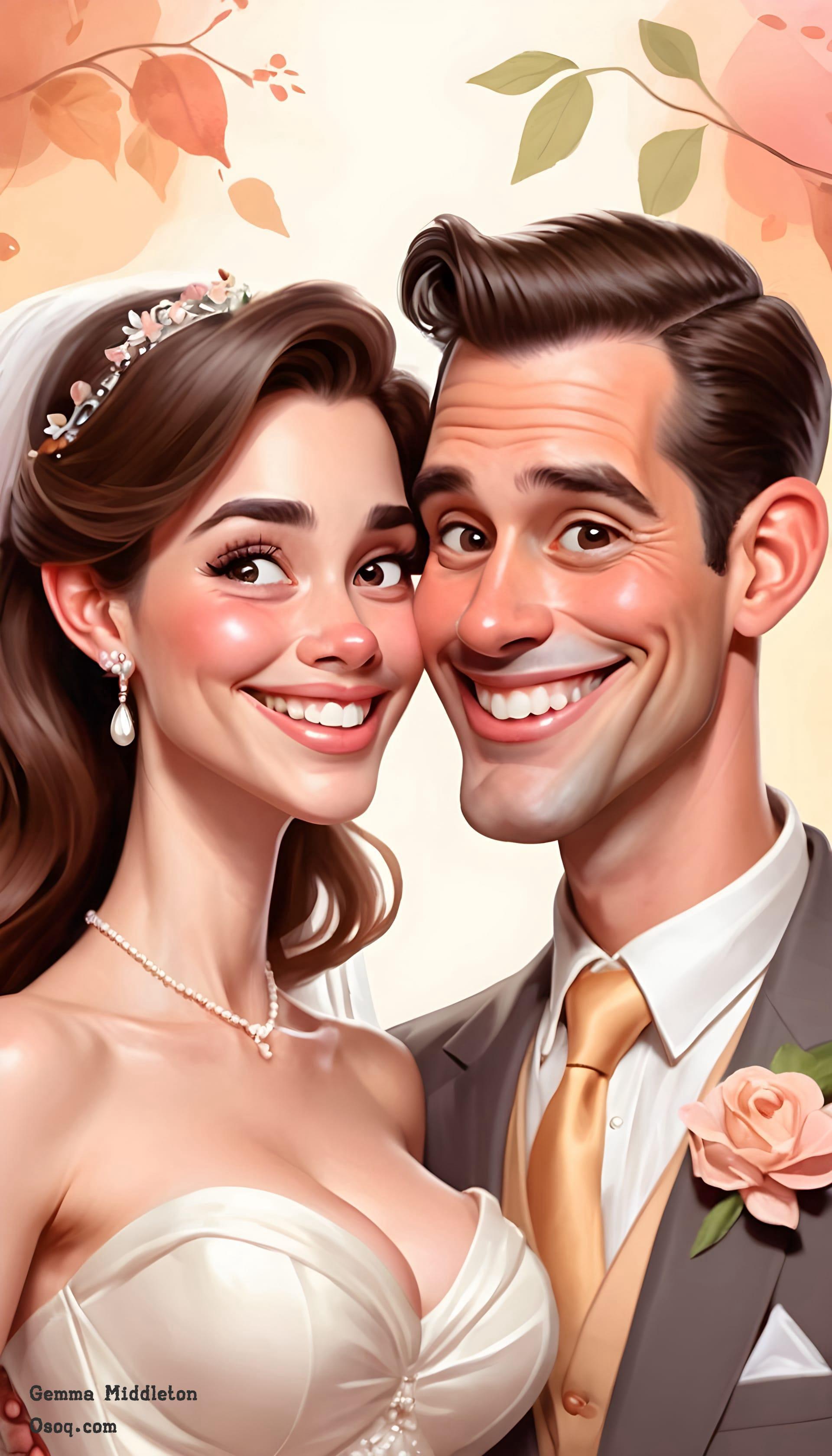 Wedding caricature online 07